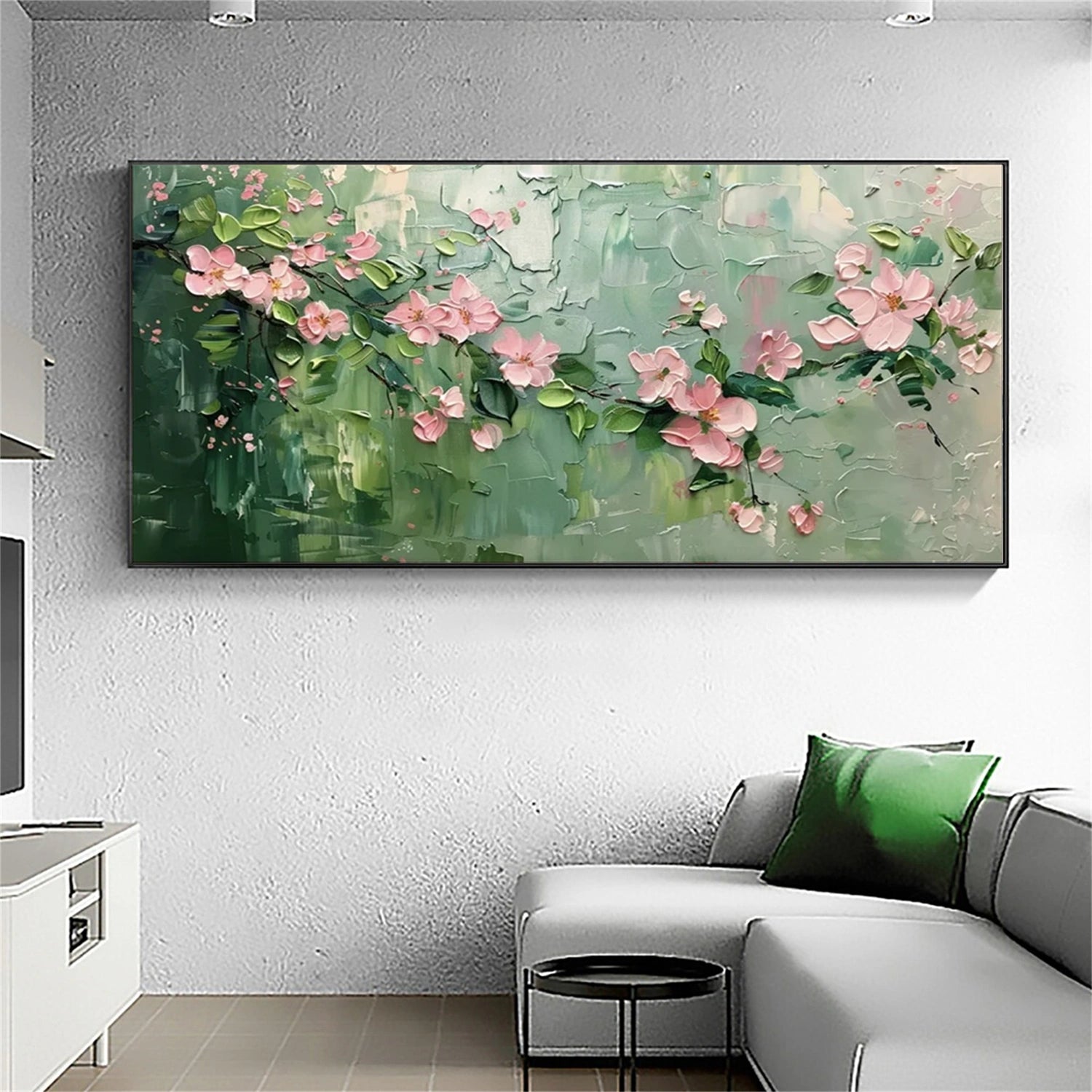Living Room Wall Decor Floral | Cherry Blossom Oil Painting #JJ 295
