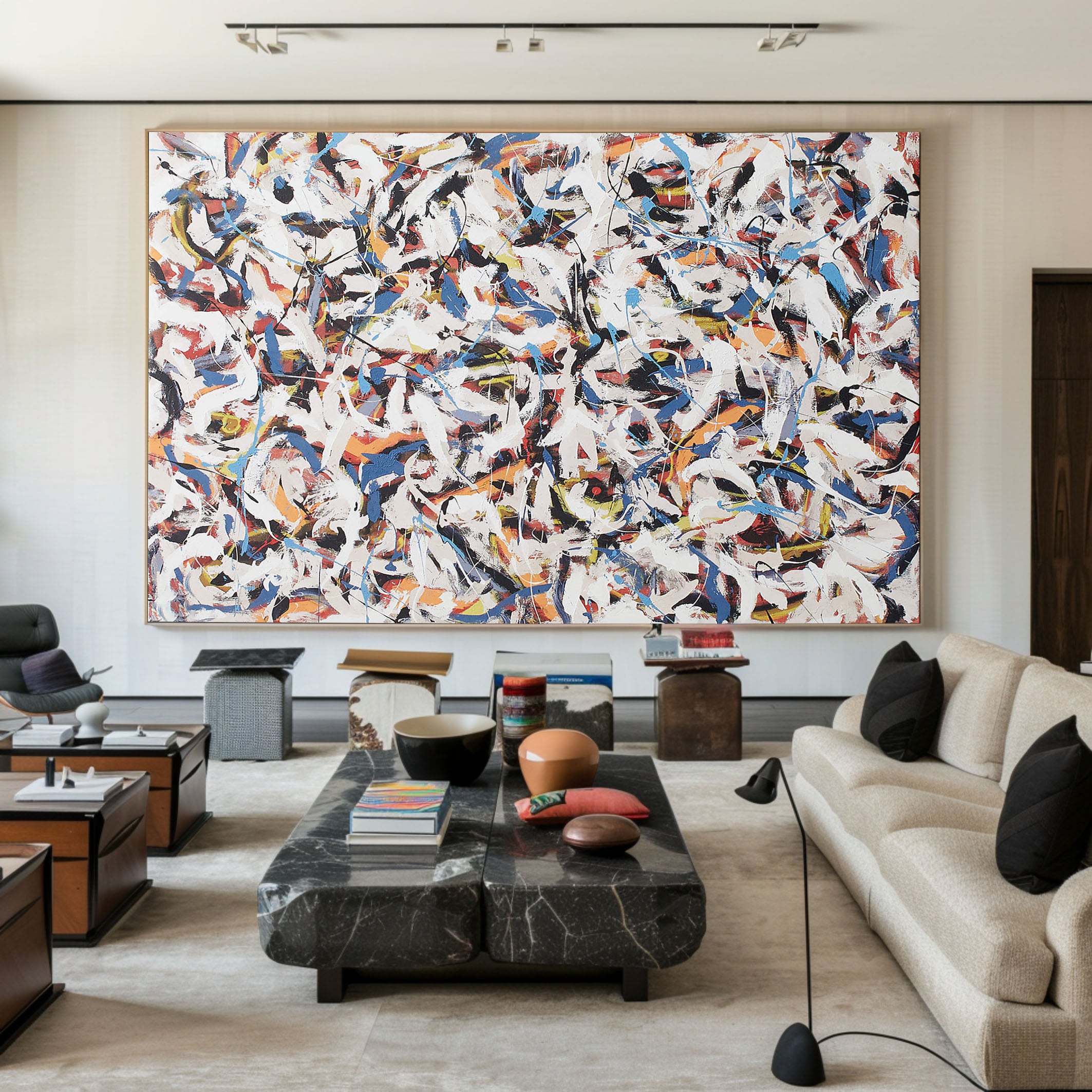 Original Large Colorful Abstract Art on Canvas #TC 140