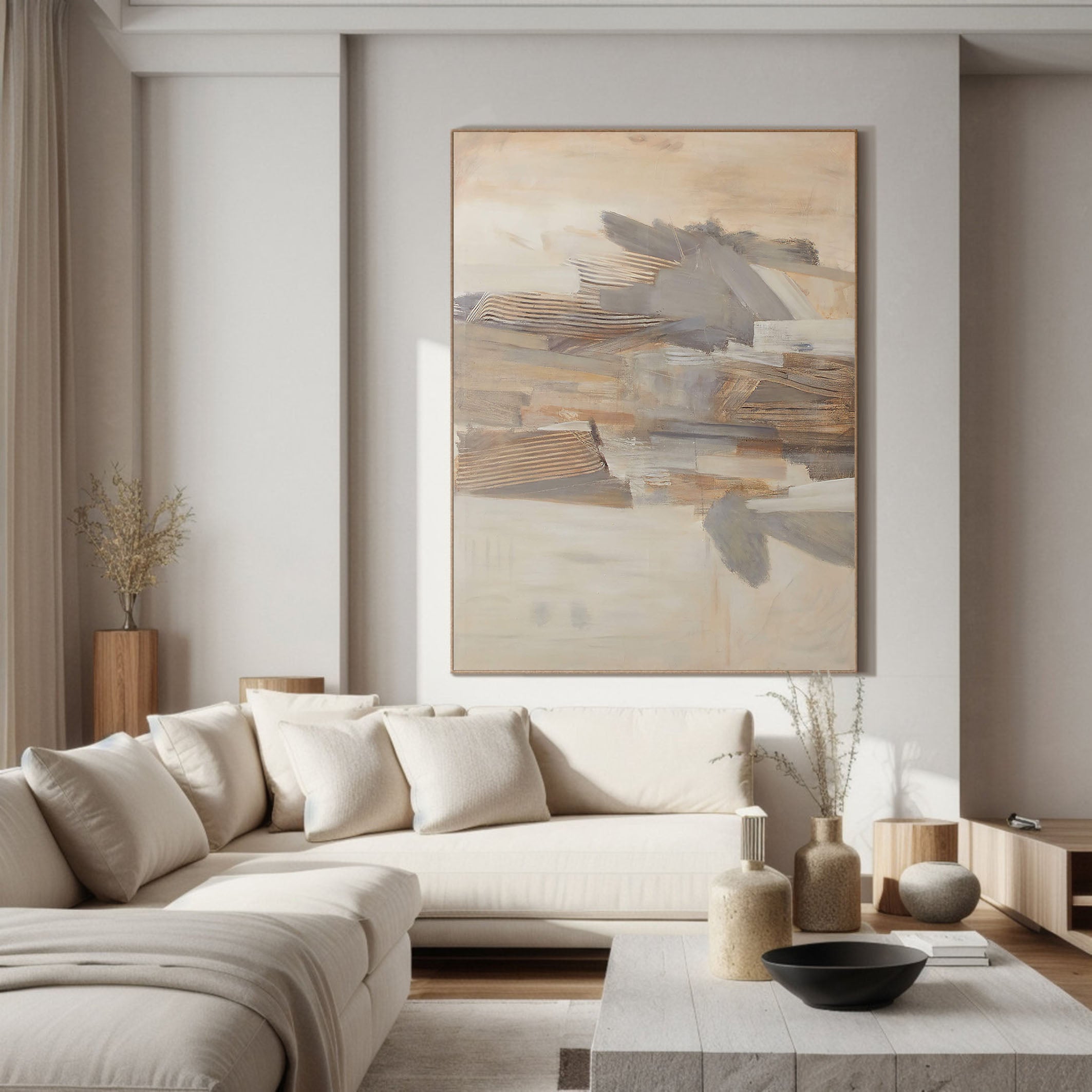 Textured Neutral Abstract Wall Art Painting #TC 129