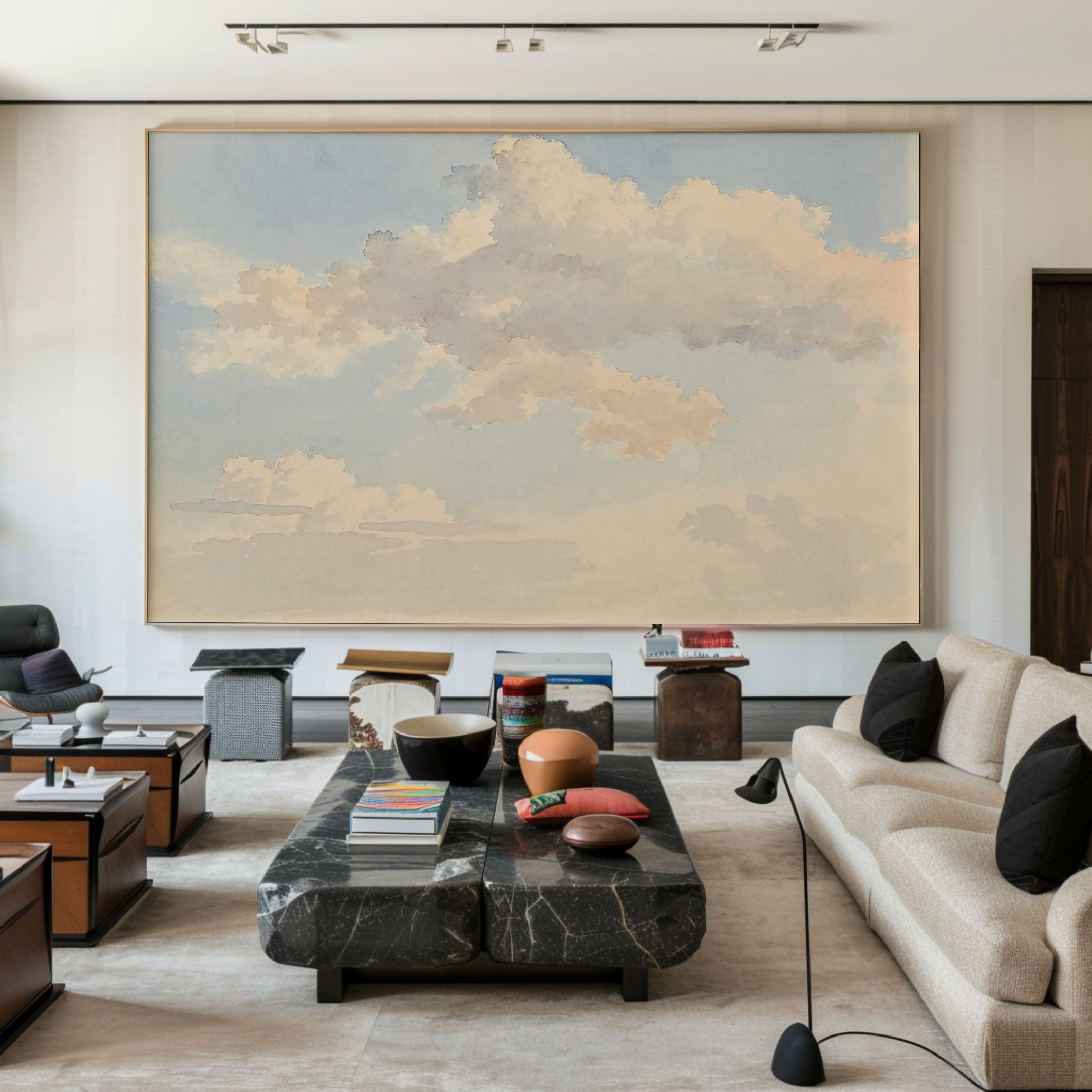 Original Sky and Clouds Art - Handmade Oil Painting #TC 134