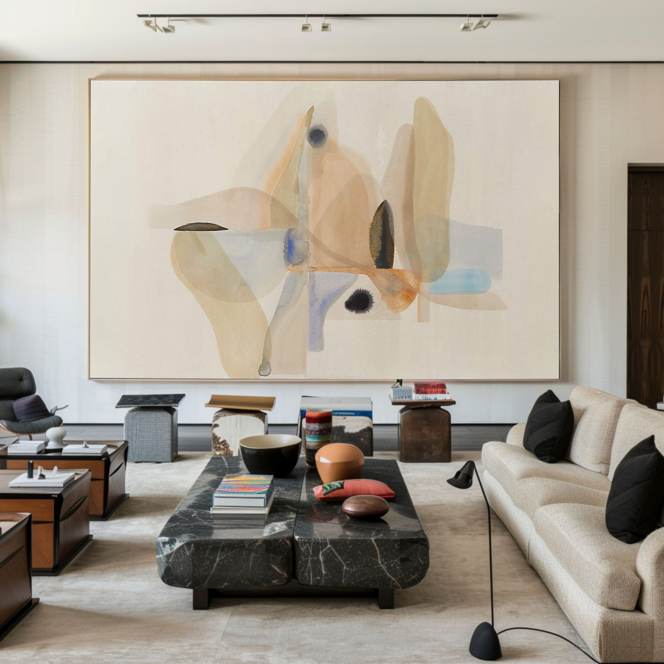 Modern Hand-Painted Soft Abstract Oil Art on Canvas #TC 138