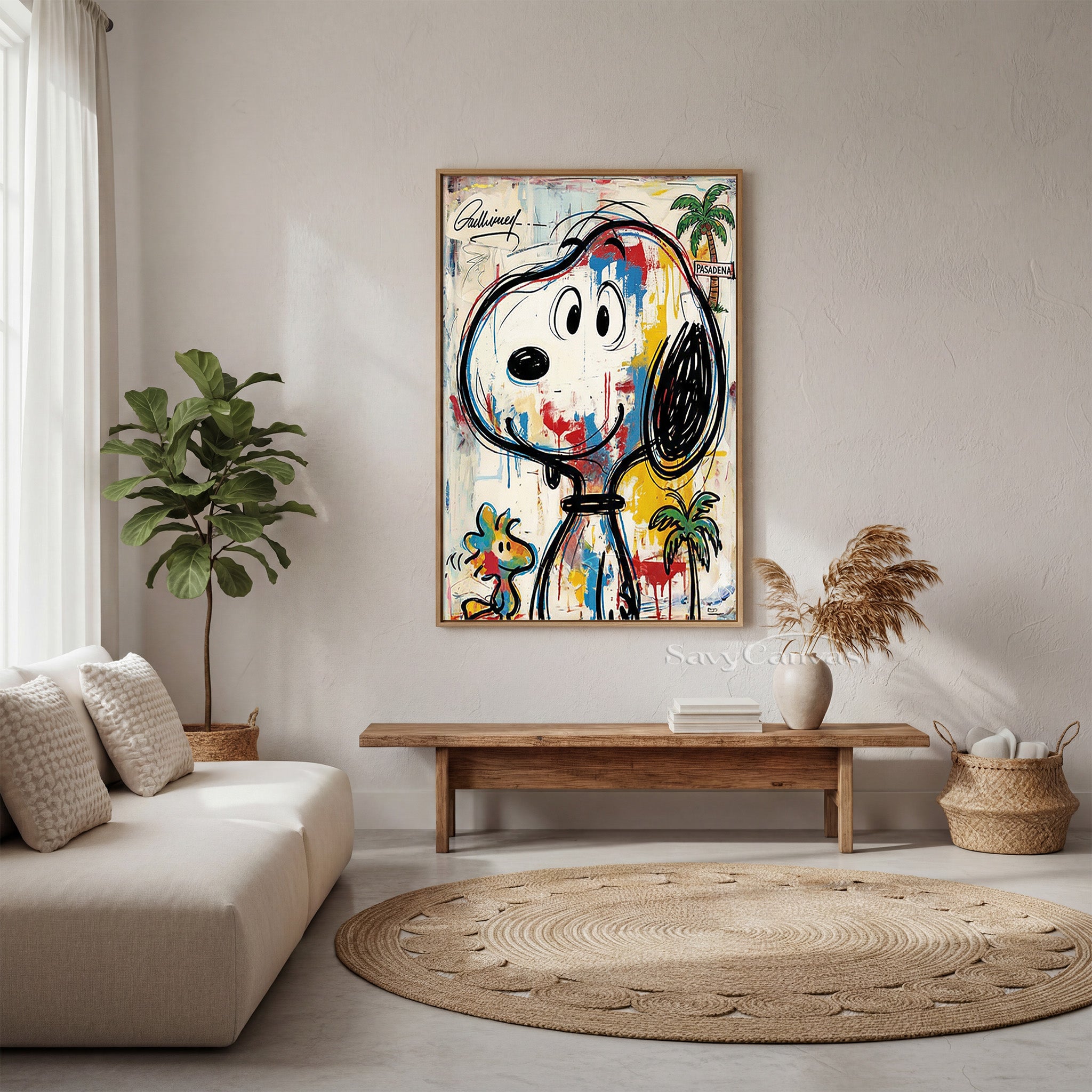 California Style Snoopy Graffiti Painting | Modern Urban Wall Art #SS 066
