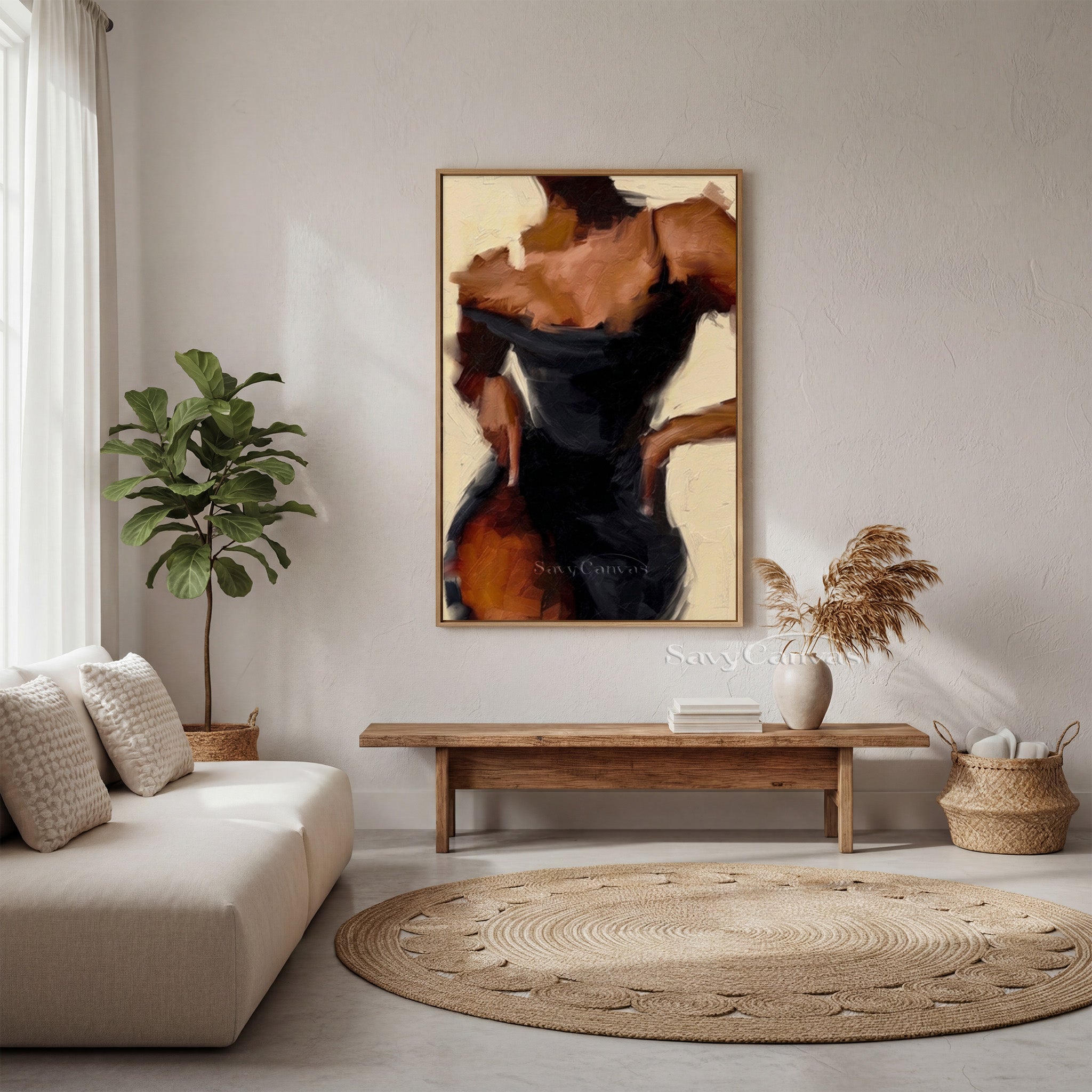 Elegant Female Back Oil Painting | Modern Figurative Wall Art #SS 140