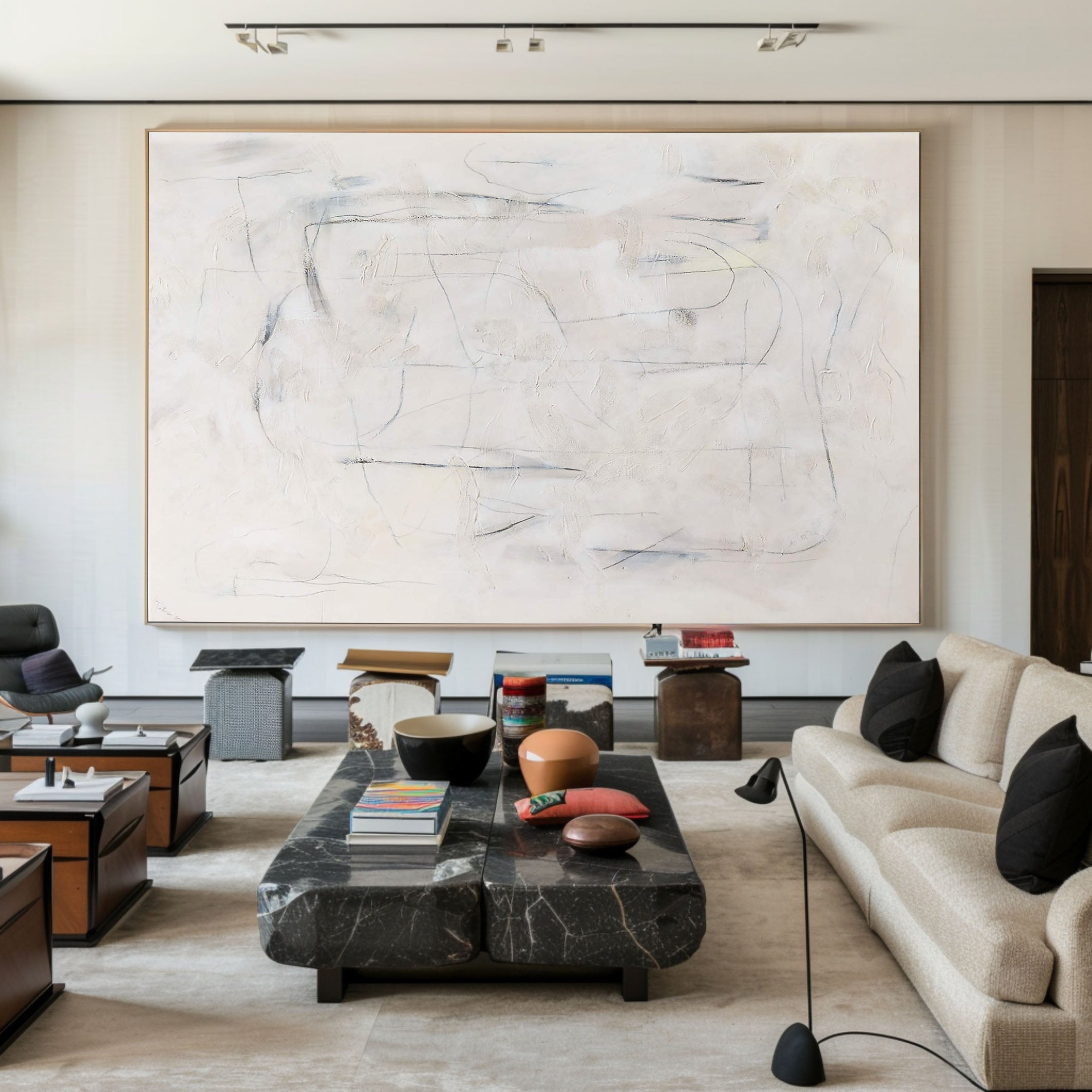 Minimalist Abstract Oil Painting - Subtle Lines #TC 139