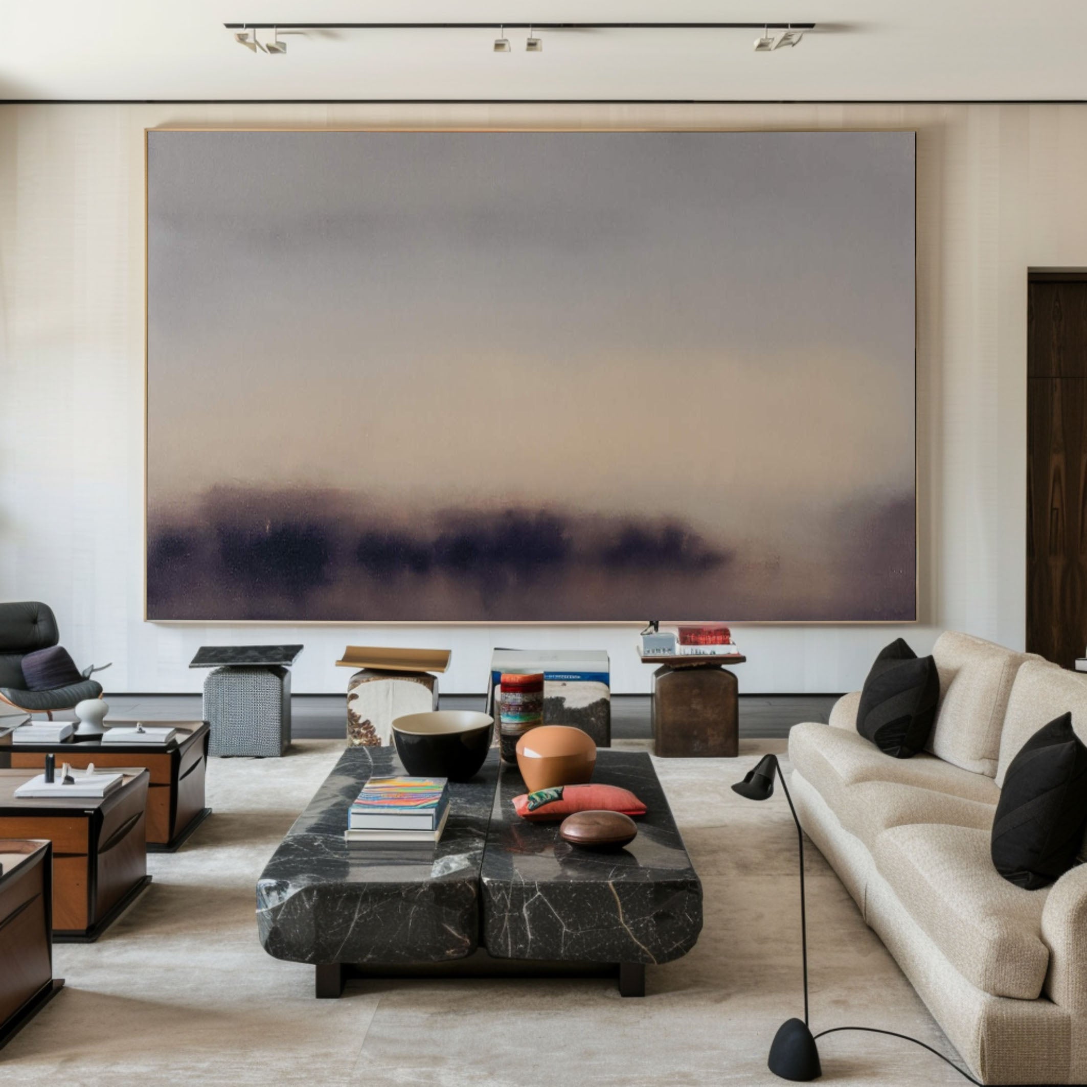 Handmade Misty Landscape Abstract Oil Painting #TC 142