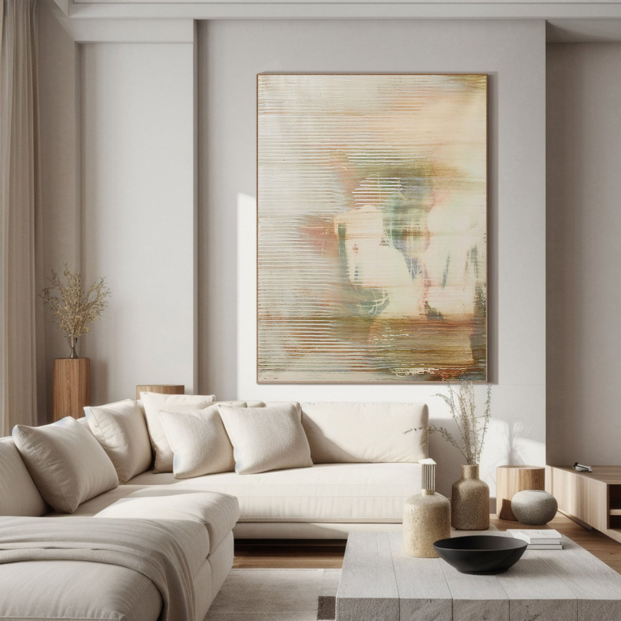 Large Abstract Art with Soft Colors & Texture #TC 120