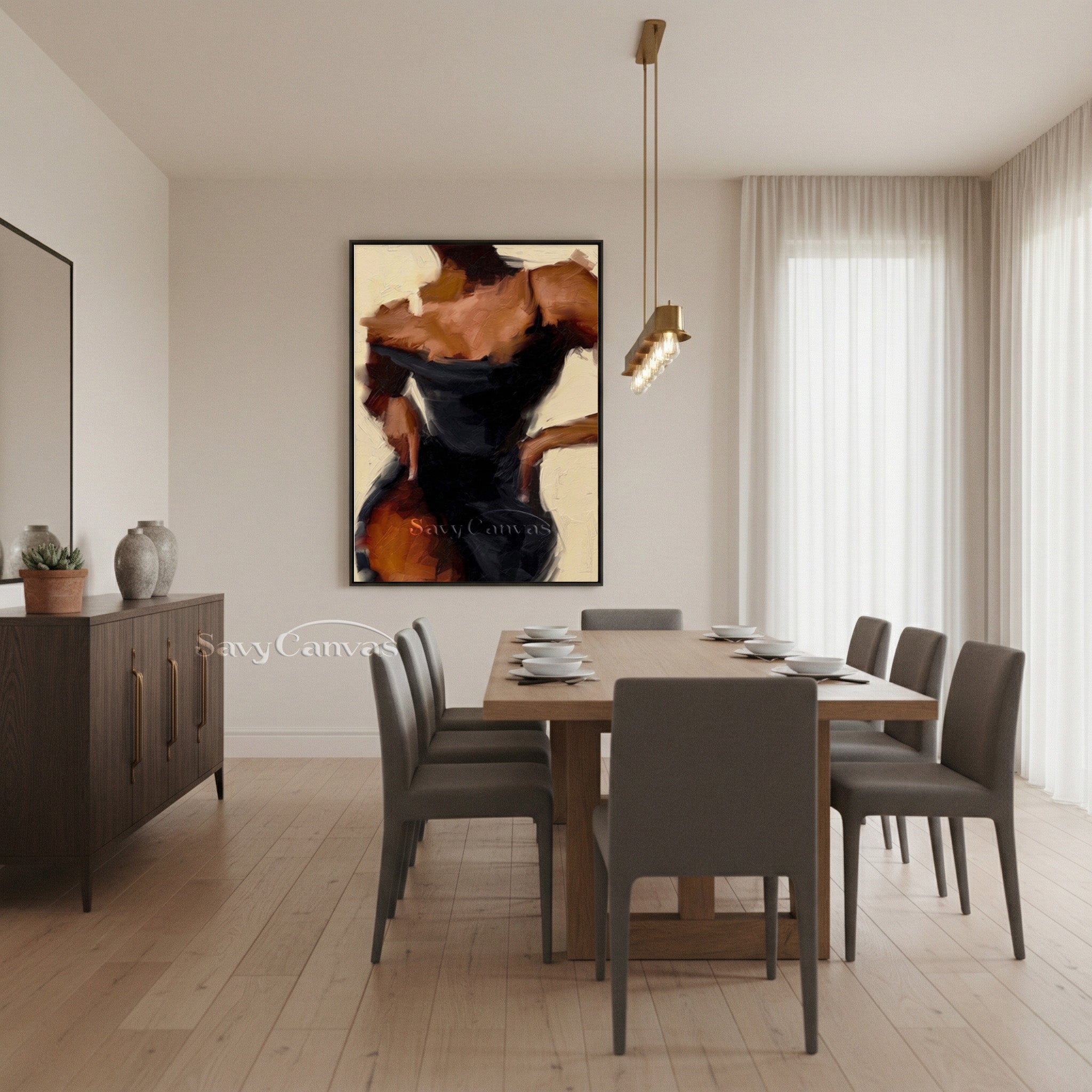 Elegant Female Back Oil Painting | Modern Figurative Wall Art #SS 140