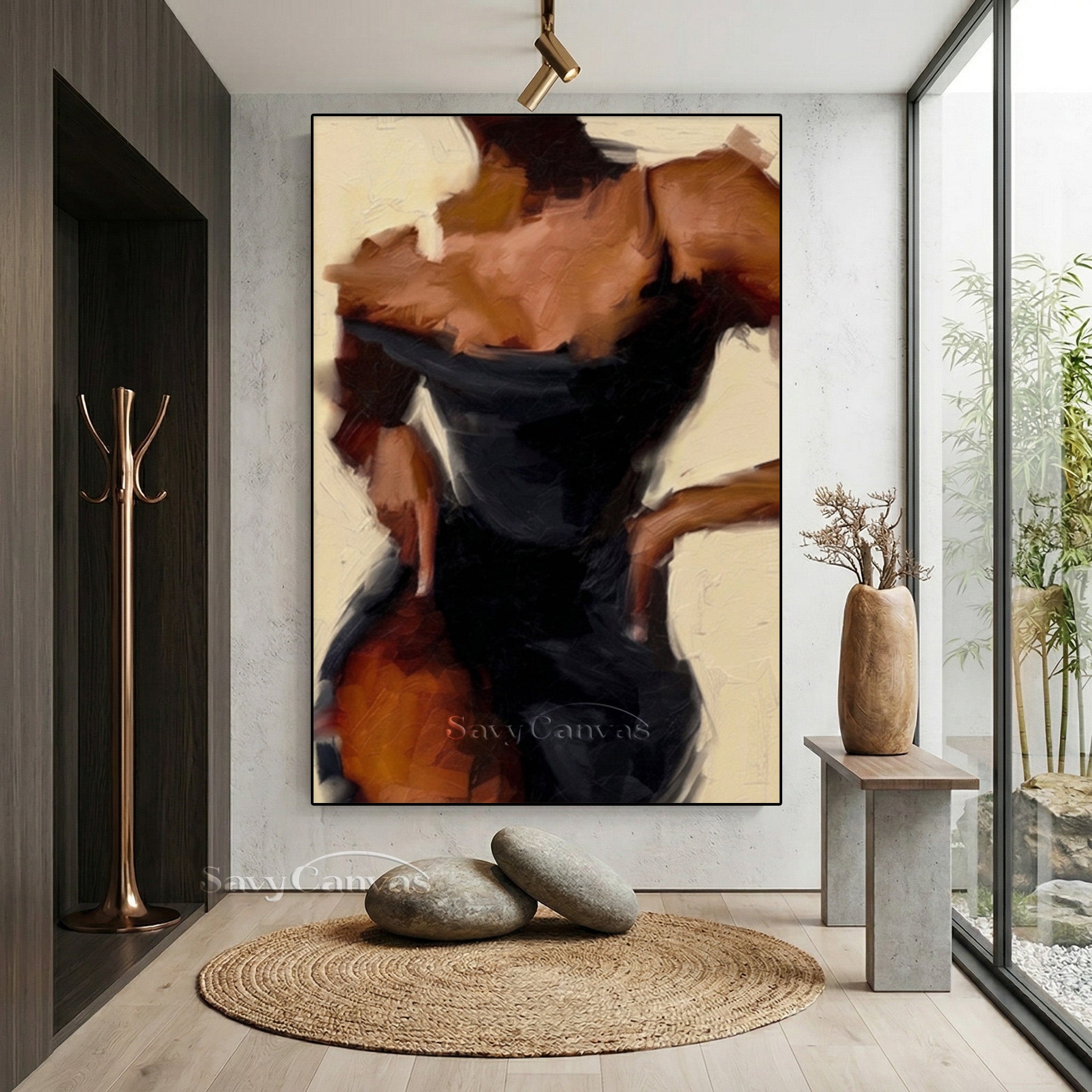 Elegant Female Back Oil Painting | Modern Figurative Wall Art #SS 140