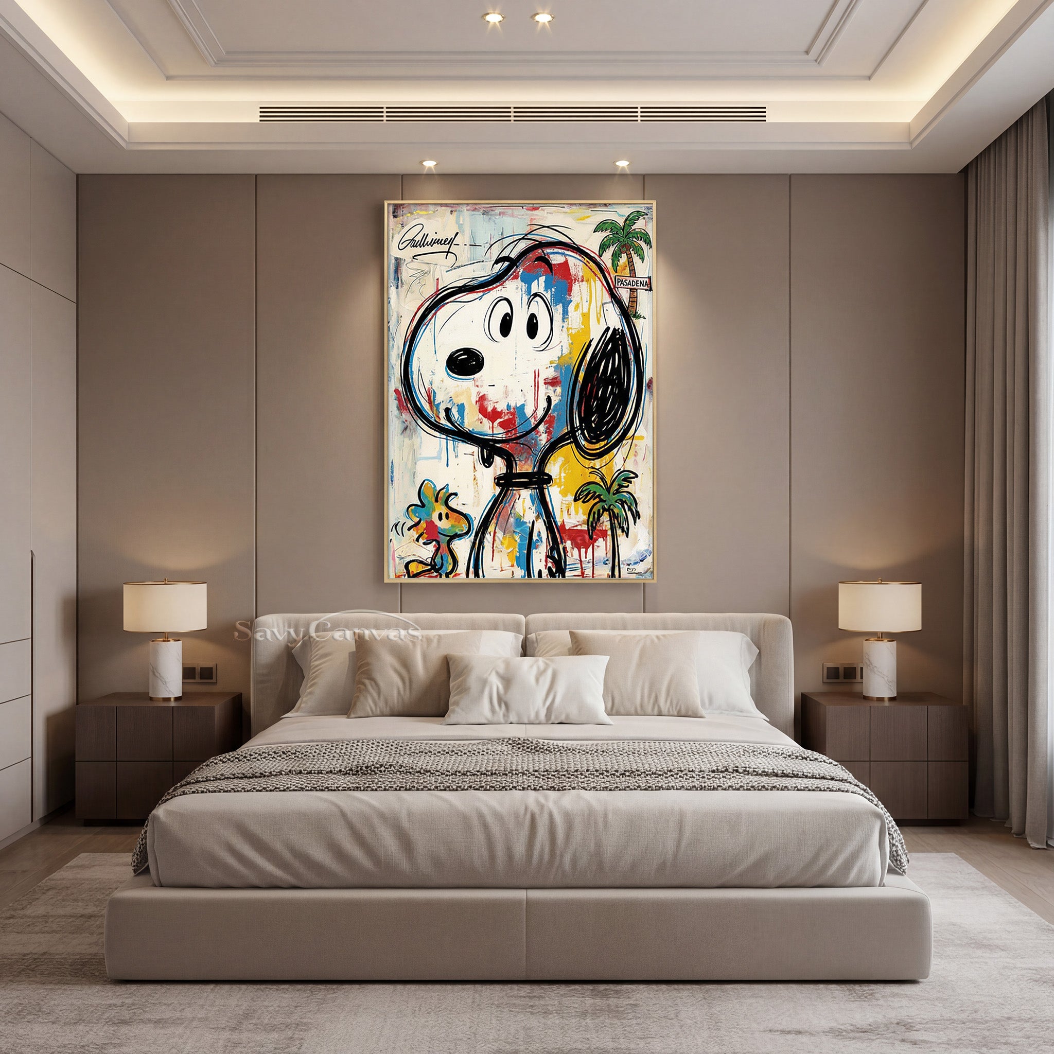 California Style Snoopy Graffiti Painting | Modern Urban Wall Art #SS 066