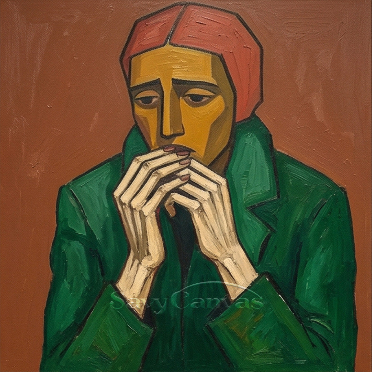 Modern Expressionist Portrait Oil Painting | Hand-Painted Art #SS 106