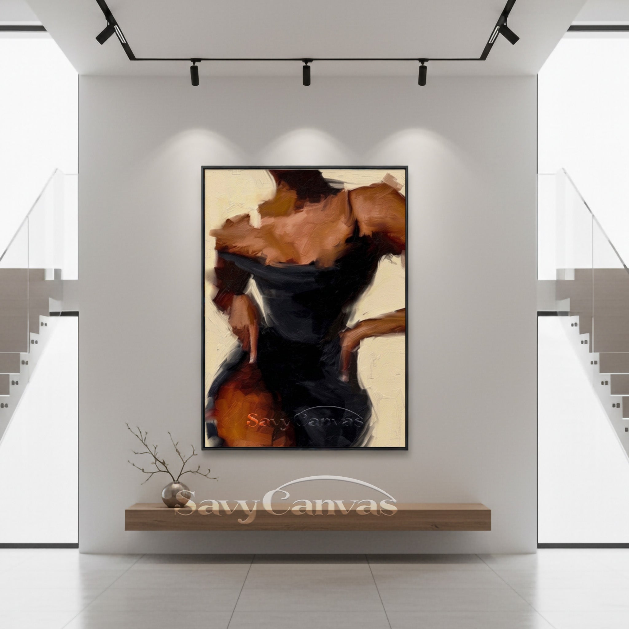 Elegant Female Back Oil Painting | Modern Figurative Wall Art #SS 140