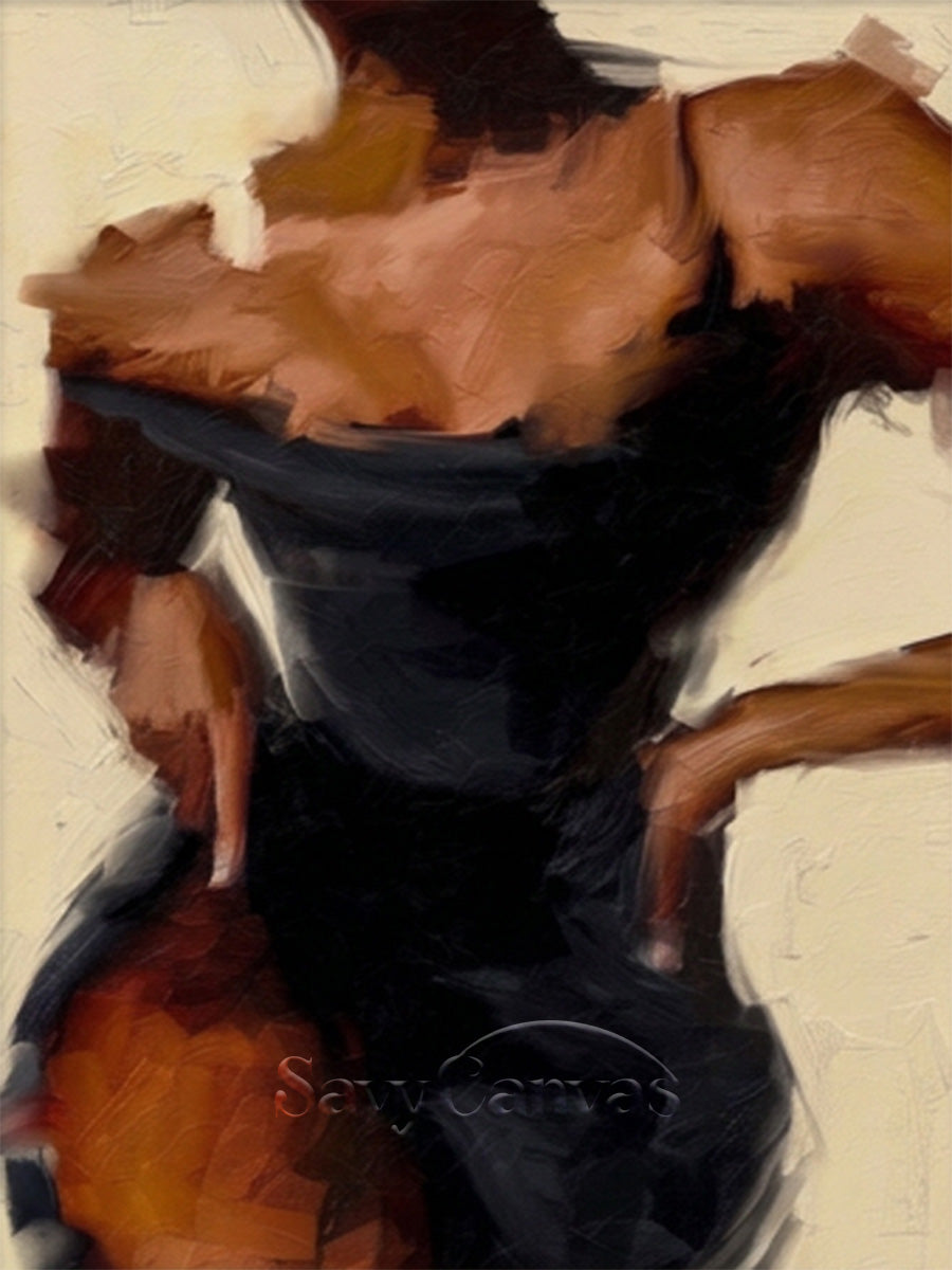 Elegant Female Back Oil Painting | Modern Figurative Wall Art #SS 140