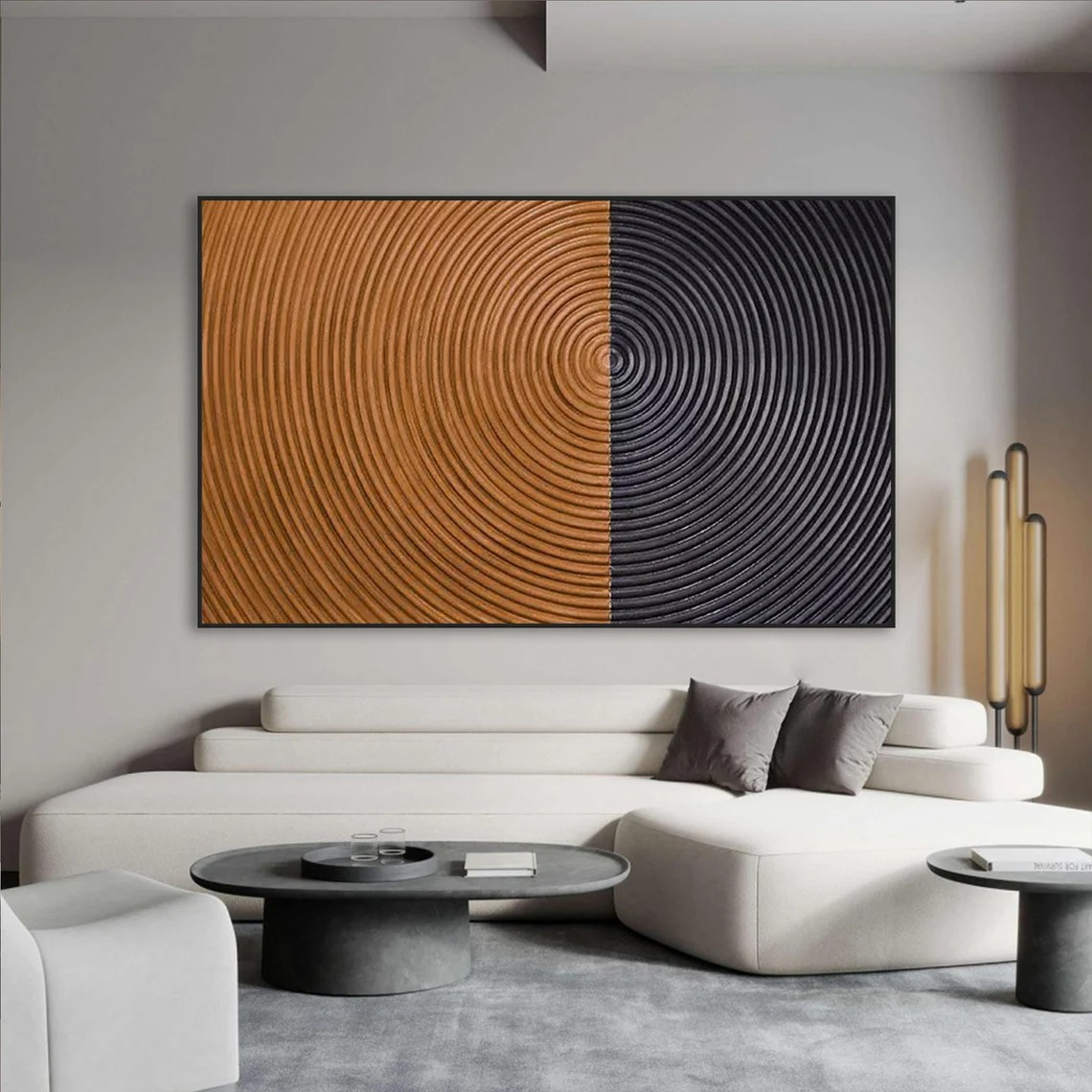 Modern Textured Abstract Painting - Circle Design