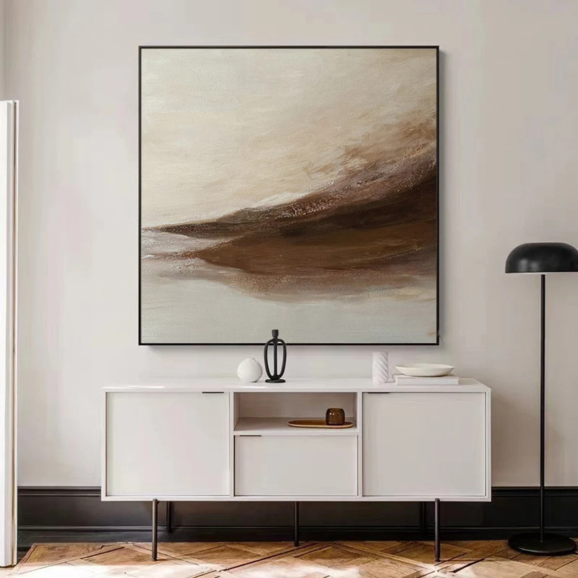 Hand-Painted Abstract Art - Modern Neutral Canvas #TC 111