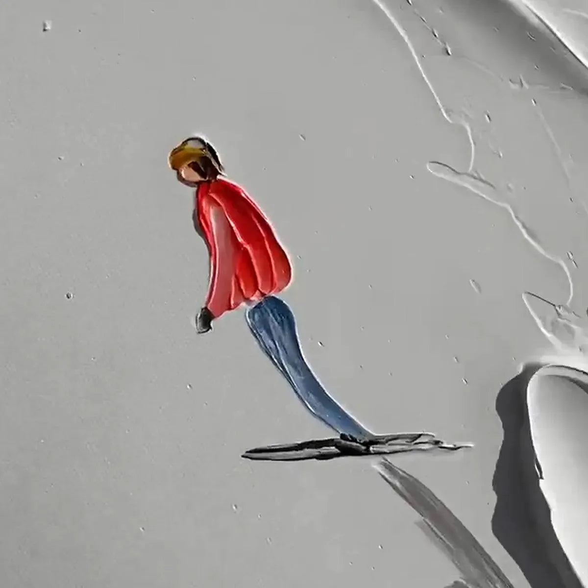 Colorful Skiers on White Snow | 3D Textured Painting #AA 221