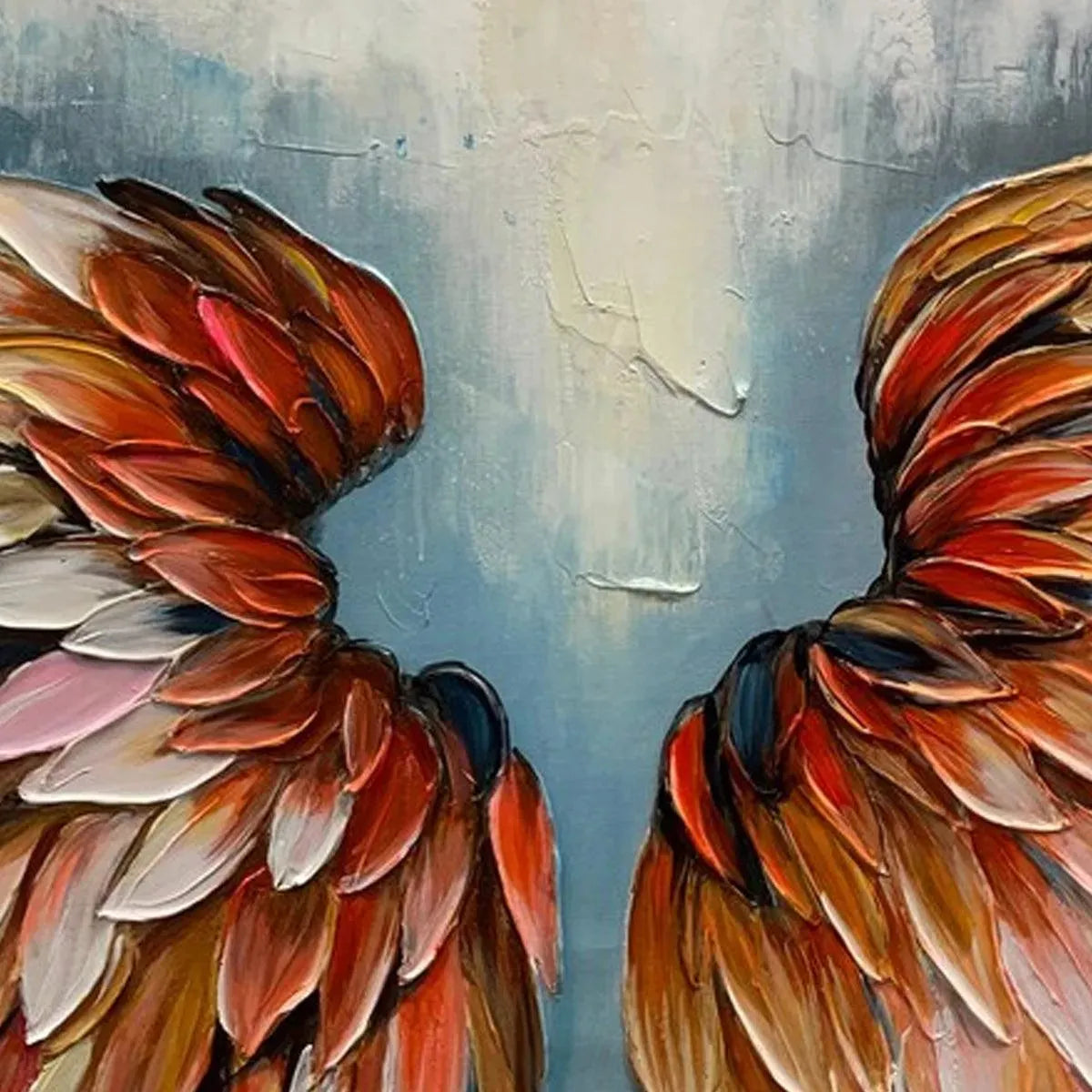 Textured Angel Wings Art | Original Hand-Painted Canvas #ZZ 250