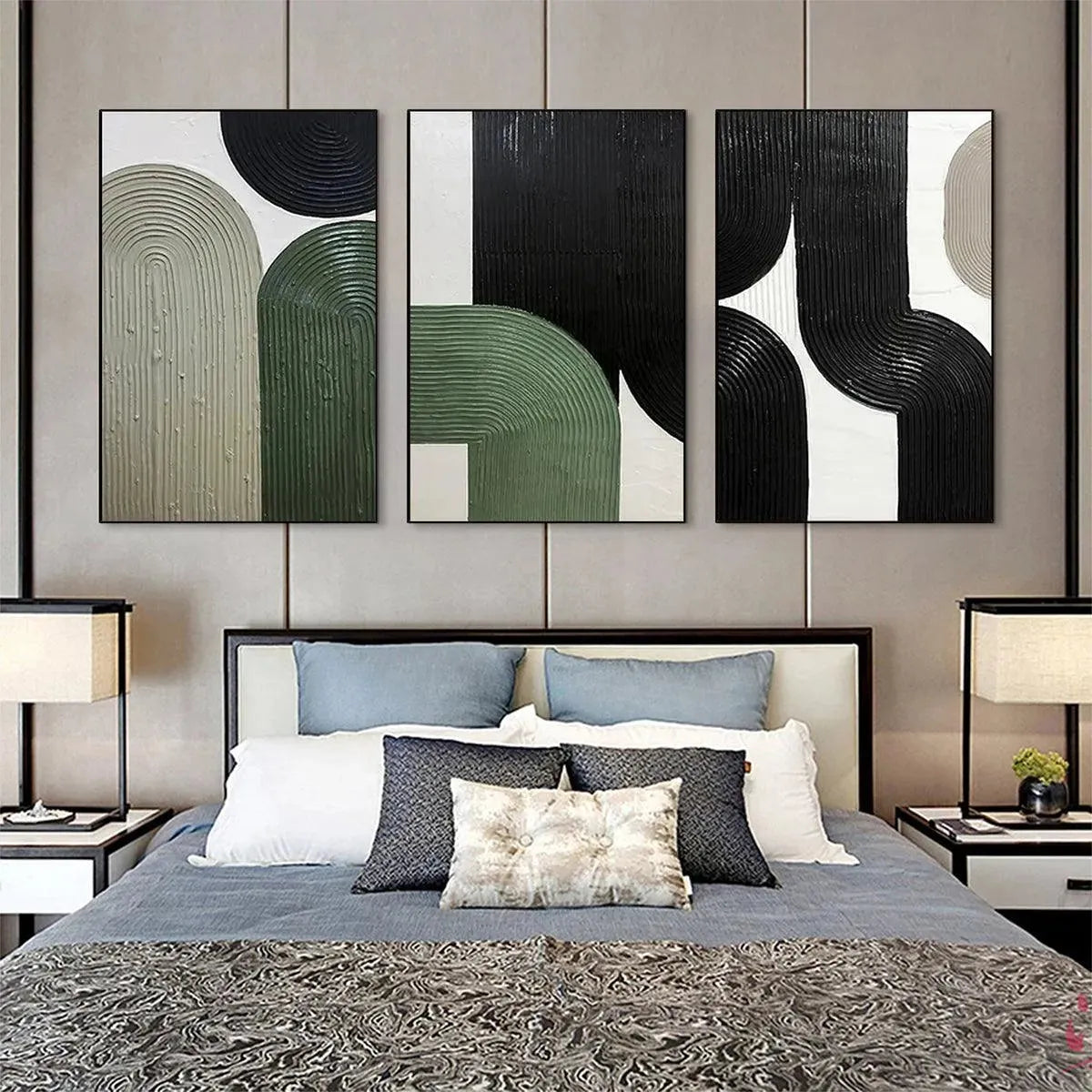 Textured 3D Abstract Triptych | Set of 3 Wall Art #AA 188