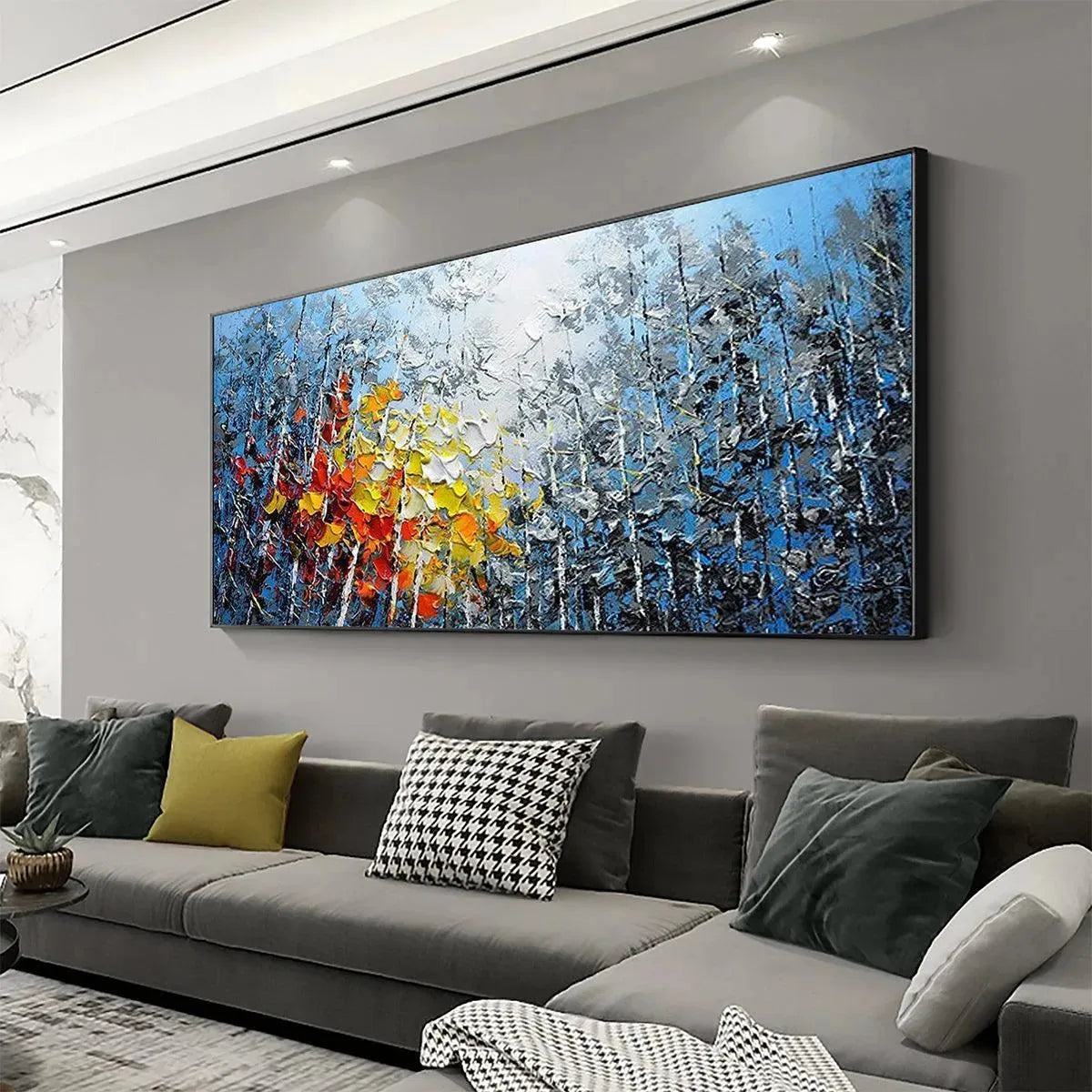 Textured Abstract Forest Painting | Colorful Impasto Wall Art #TC 244