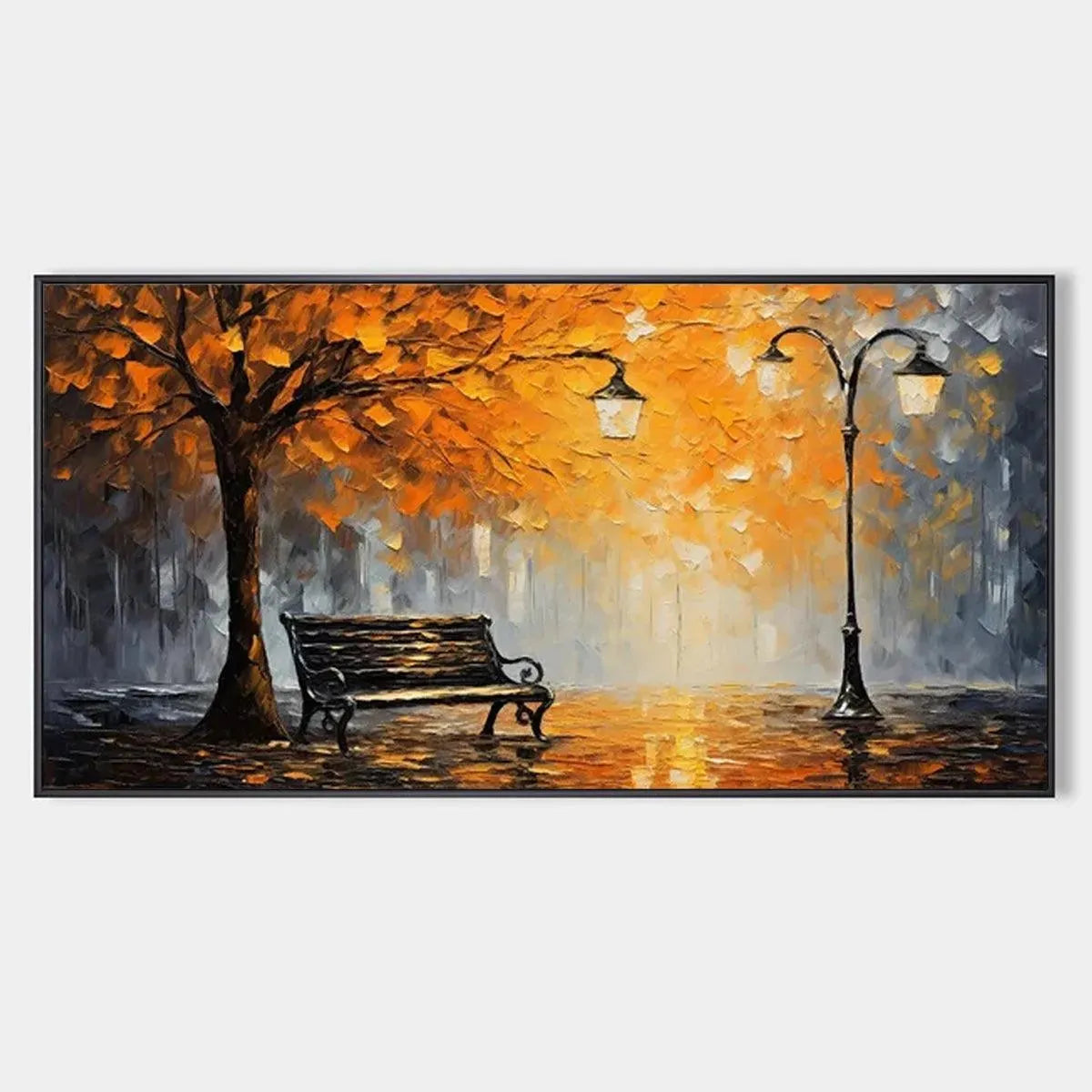 Textured Autumn Park Painting | Palette Knife Landscape #AA 283