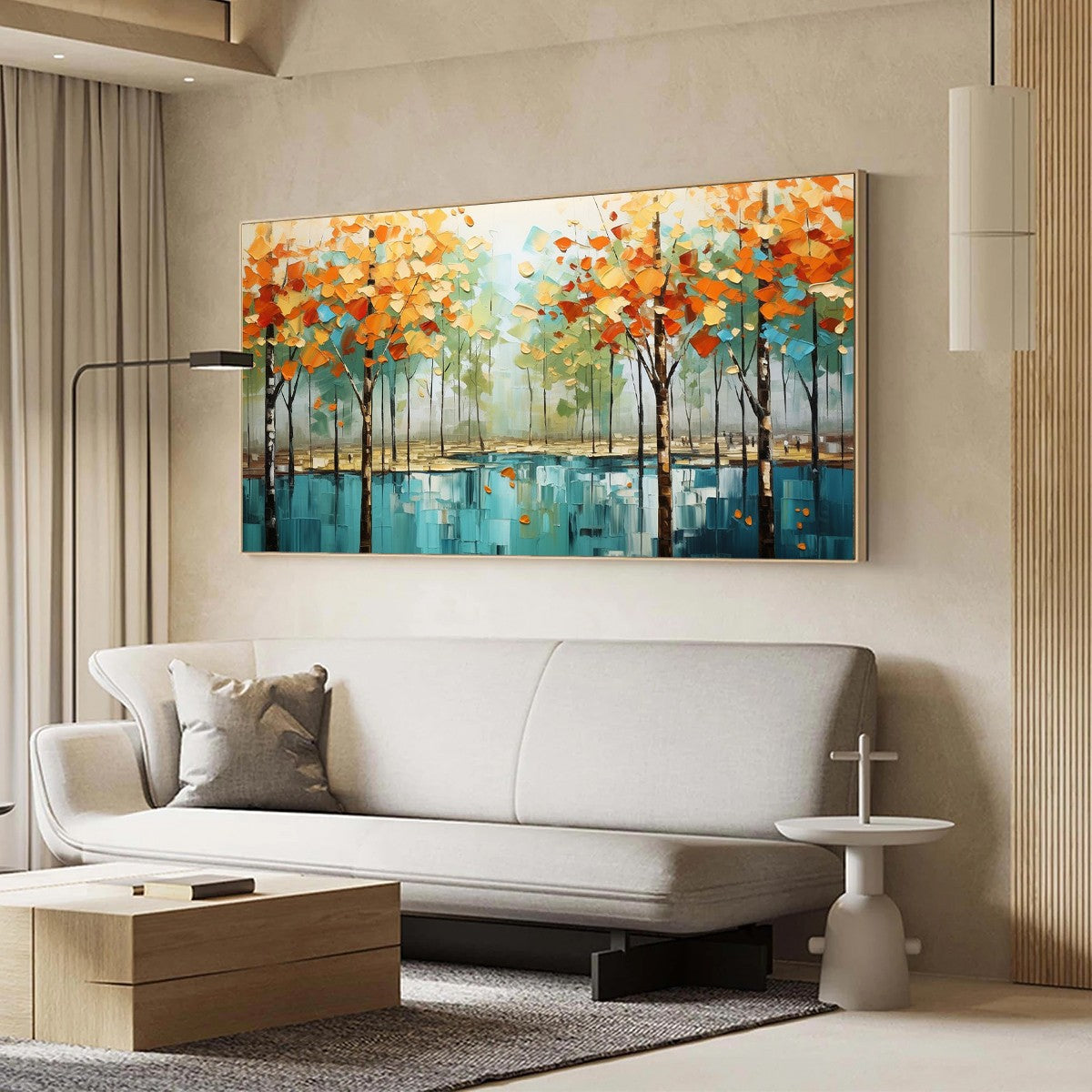 Textured Autumn Forest Oil Painting | Abstract Landscape Wall Art #TC 259