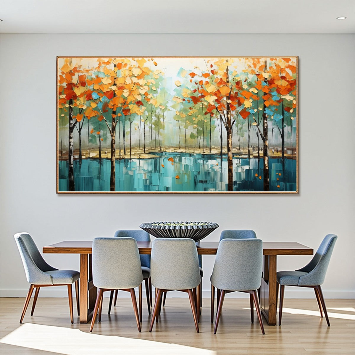 Textured Autumn Forest Oil Painting | Abstract Landscape Wall Art #TC 259