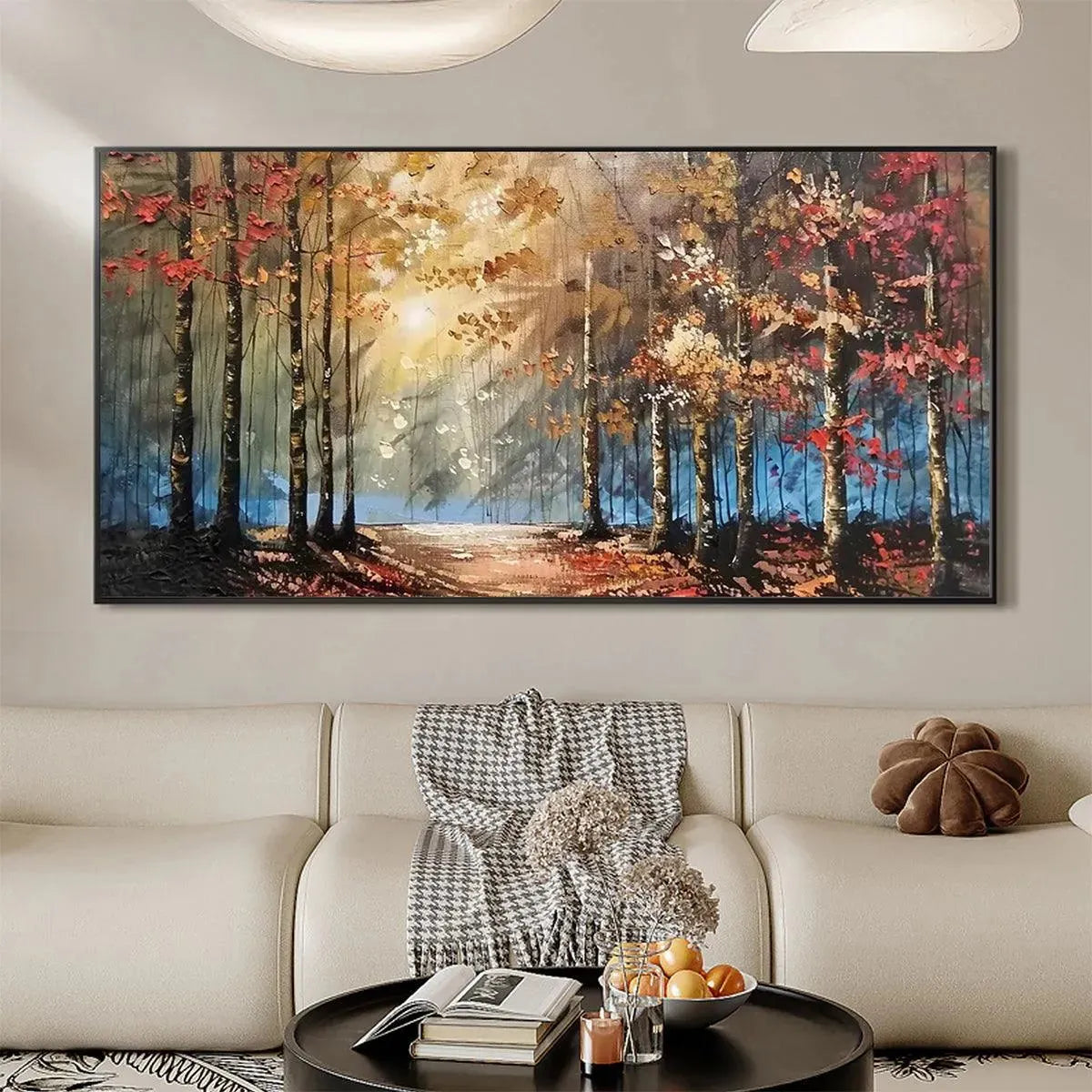 Hand-Painted Forest Path Canvas Art | Modern Decor #TC 262