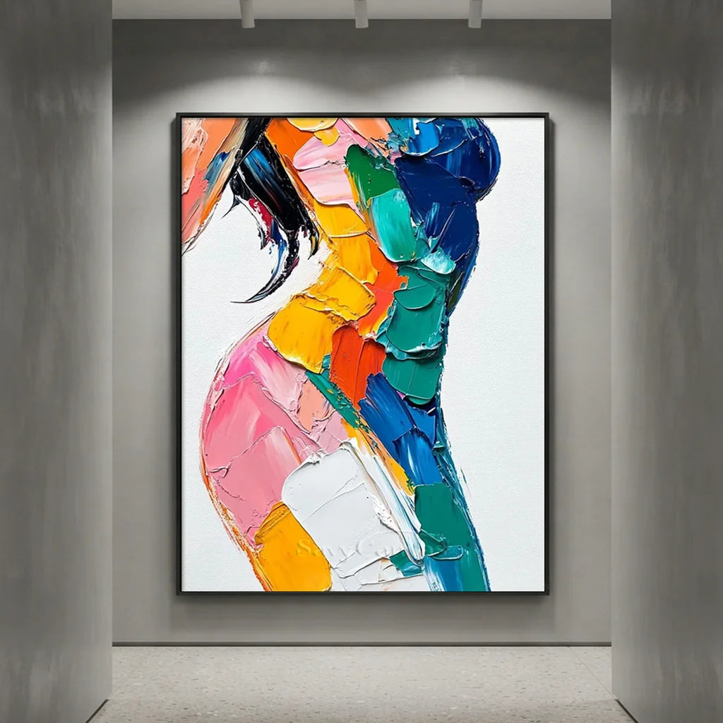 Textured Impasto Painting | Abstract Female Figure Wall Art #AA 003
