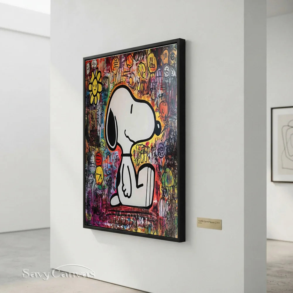 Abstract Graffiti Snoopy Pop Art Hand-painted Canvas #SS 258