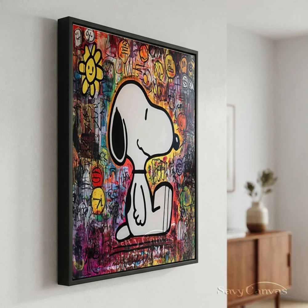 Abstract Graffiti Snoopy Pop Art Hand-painted Canvas #SS 258