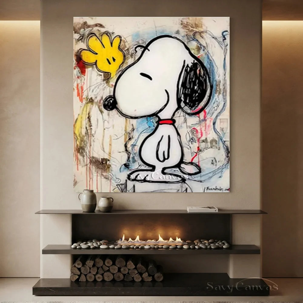 Pop Art Abstract Snoopy Hand-painted Canvas #SS 260