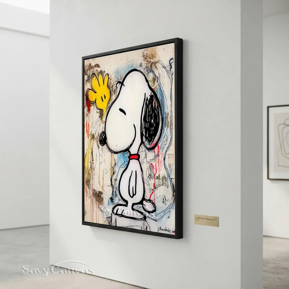 Pop Art Abstract Snoopy Hand-painted Canvas #SS 260