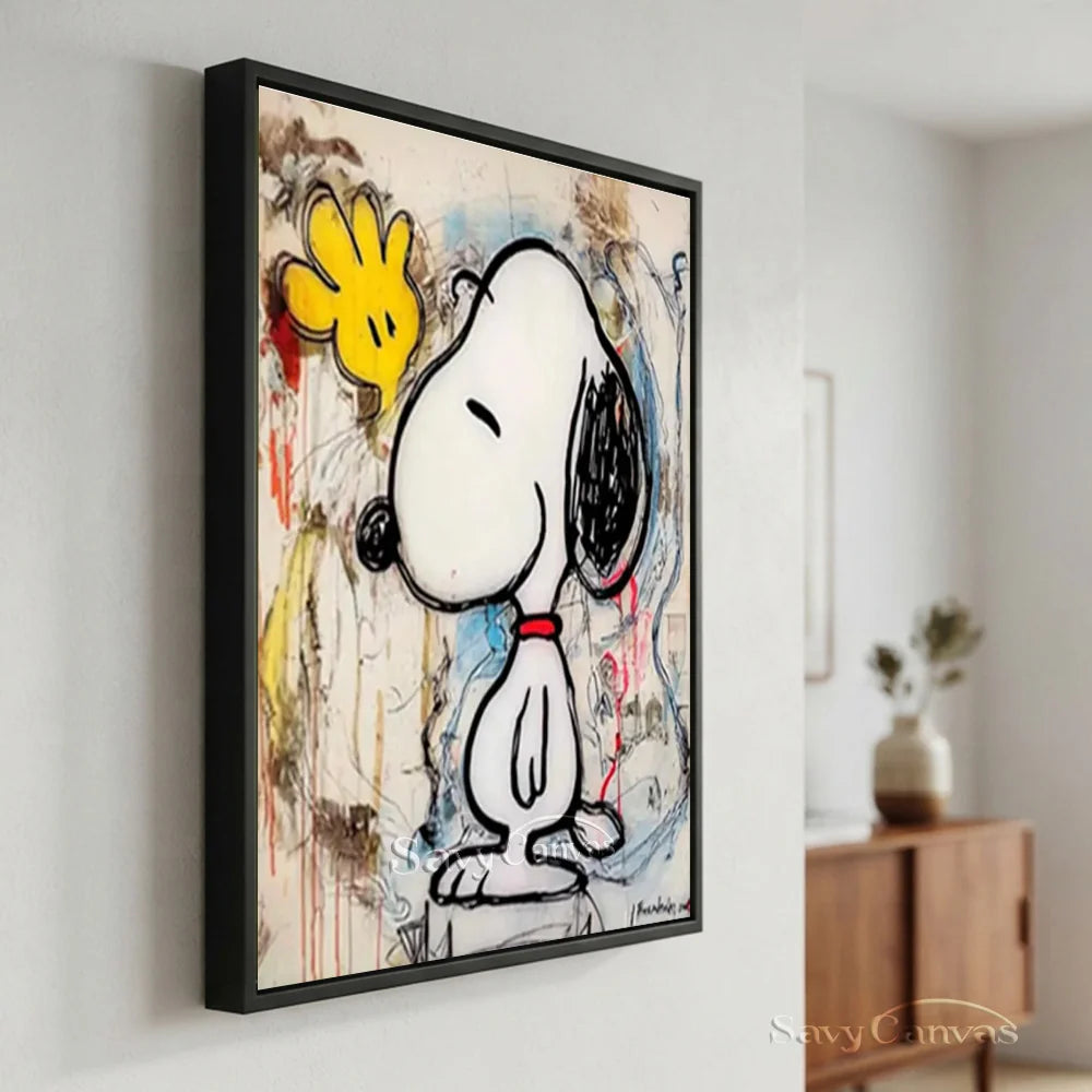 Pop Art Abstract Snoopy Hand-painted Canvas #SS 260