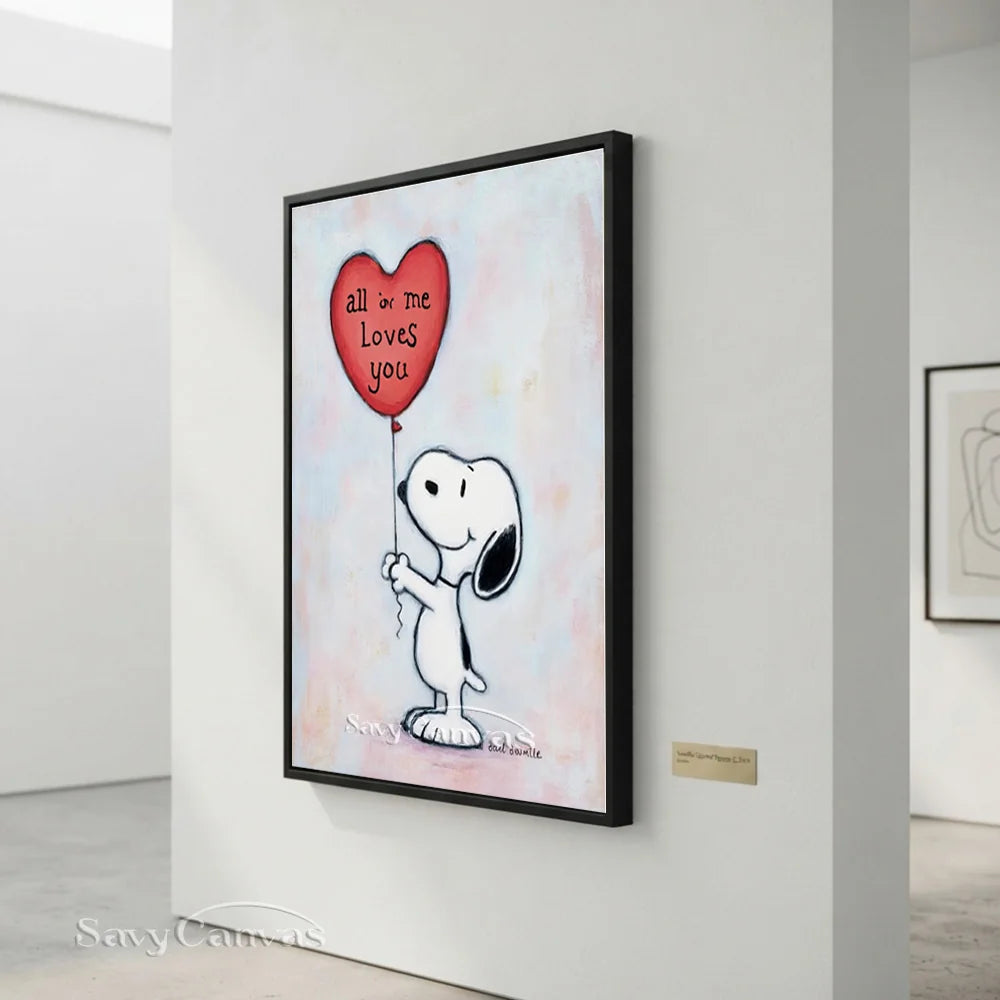 Pop Art Romantic Snoopy Hand-painted Canvas #SS 259