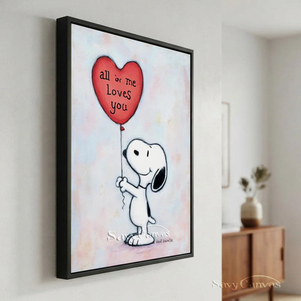 Pop Art Romantic Snoopy Hand-painted Canvas #SS 259