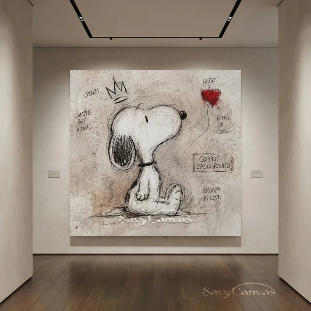 Pop Art King Snoopy Hand-painted Canvas #SS 266