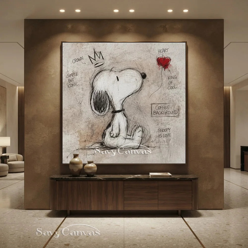 Pop Art King Snoopy Hand-painted Canvas #SS 266