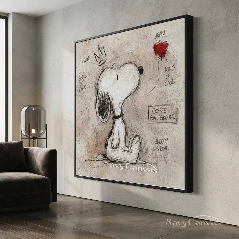 Pop Art King Snoopy Hand-painted Canvas #SS 266