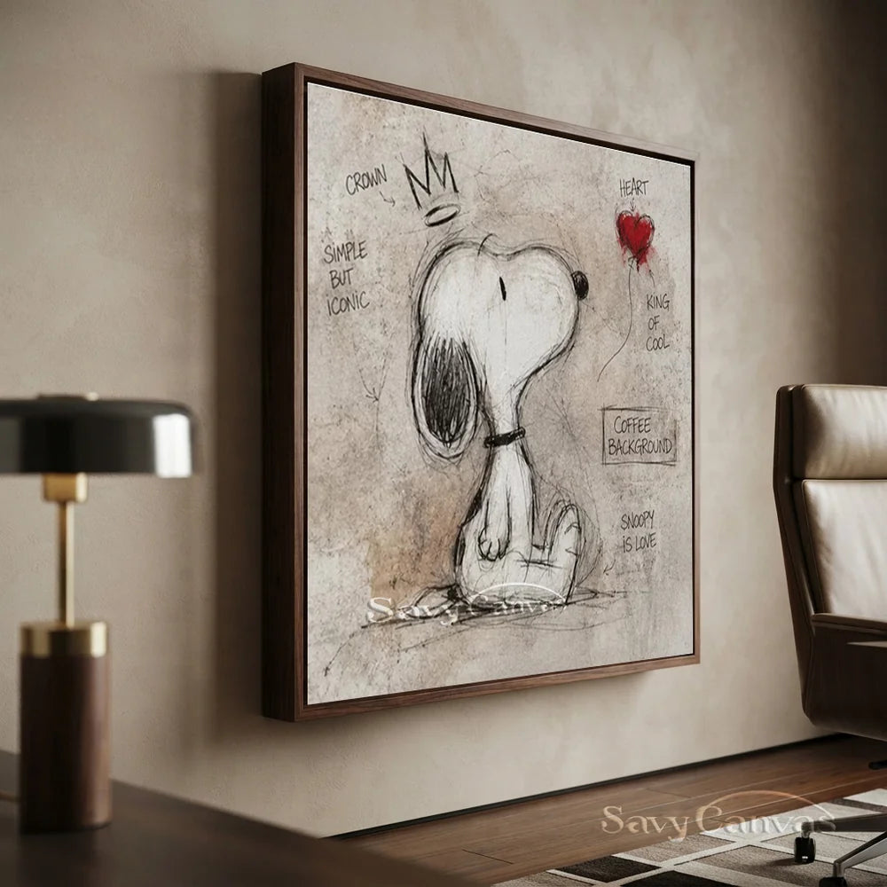 Pop Art King Snoopy Hand-painted Canvas #SS 266