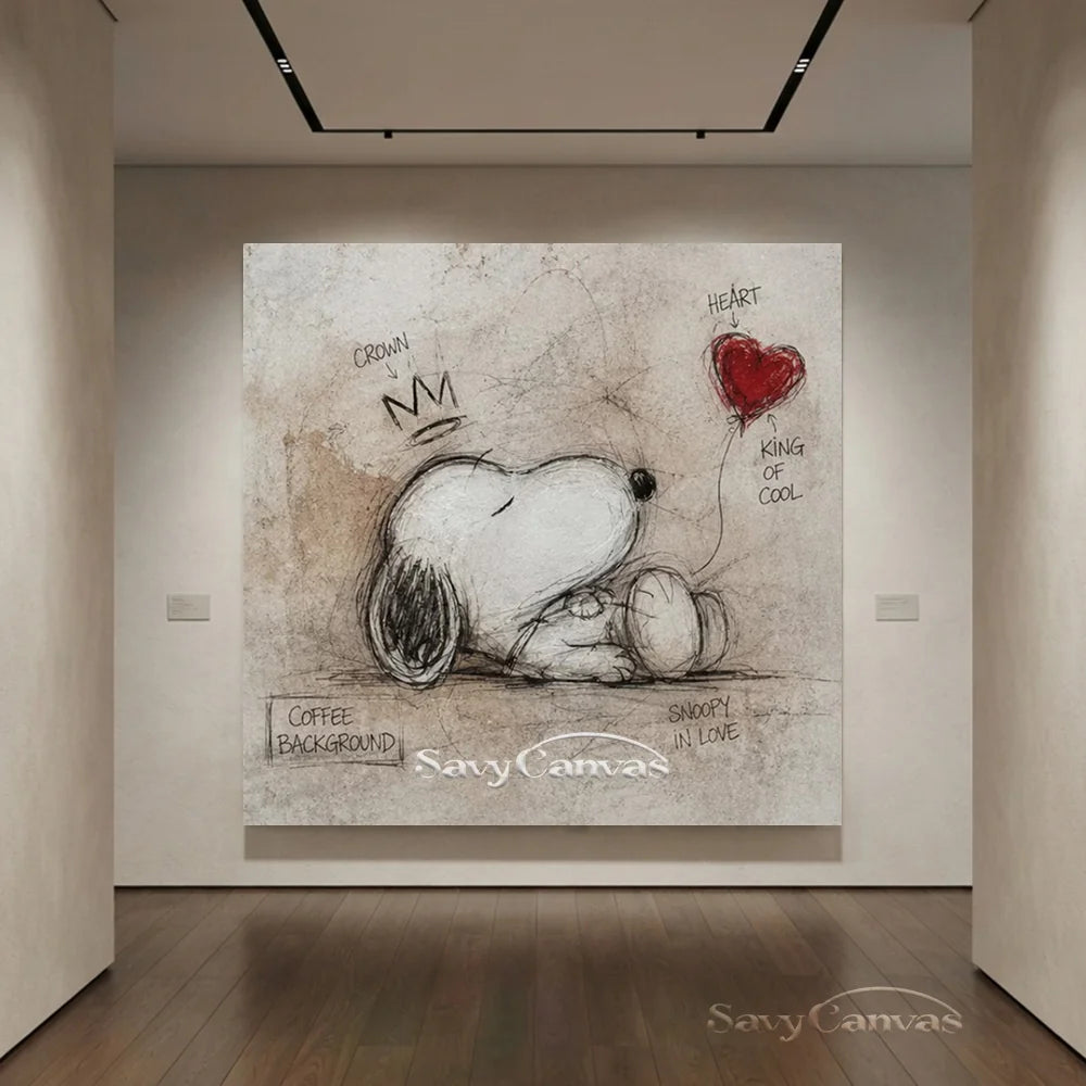 Pop Art Sleeping Snoopy Hand-painted Canvas #SS 267