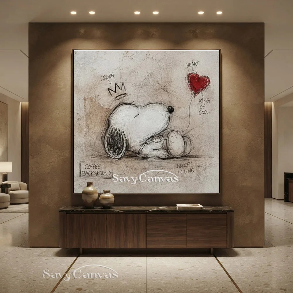 Pop Art Sleeping Snoopy Hand-painted Canvas #SS 267