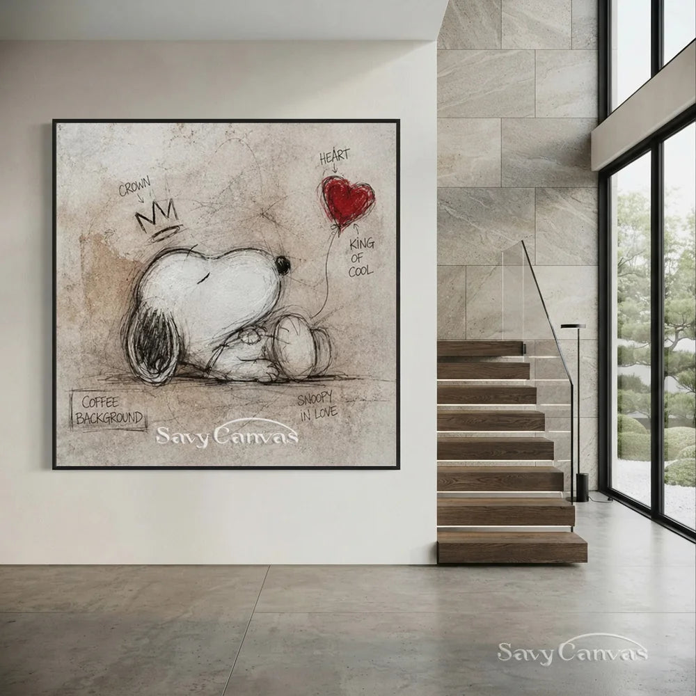 Pop Art Sleeping Snoopy Hand-painted Canvas #SS 267