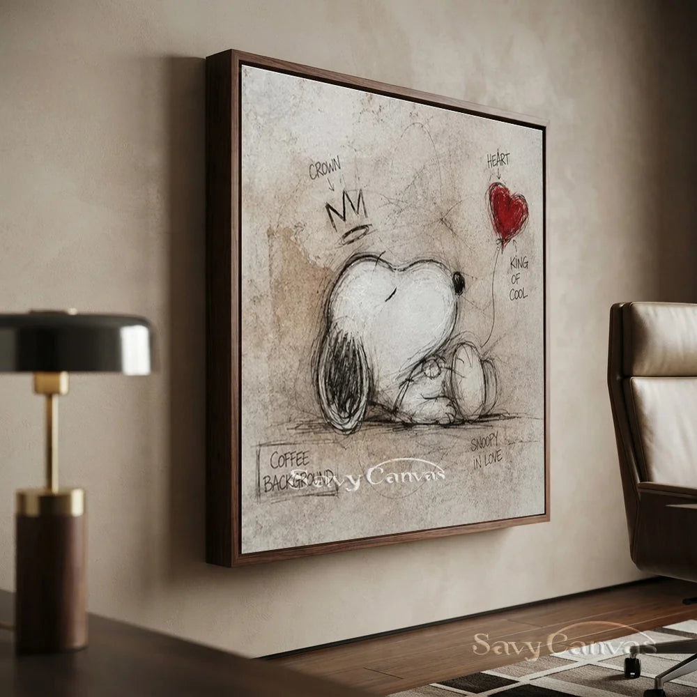 Pop Art Sleeping Snoopy Hand-painted Canvas #SS 267