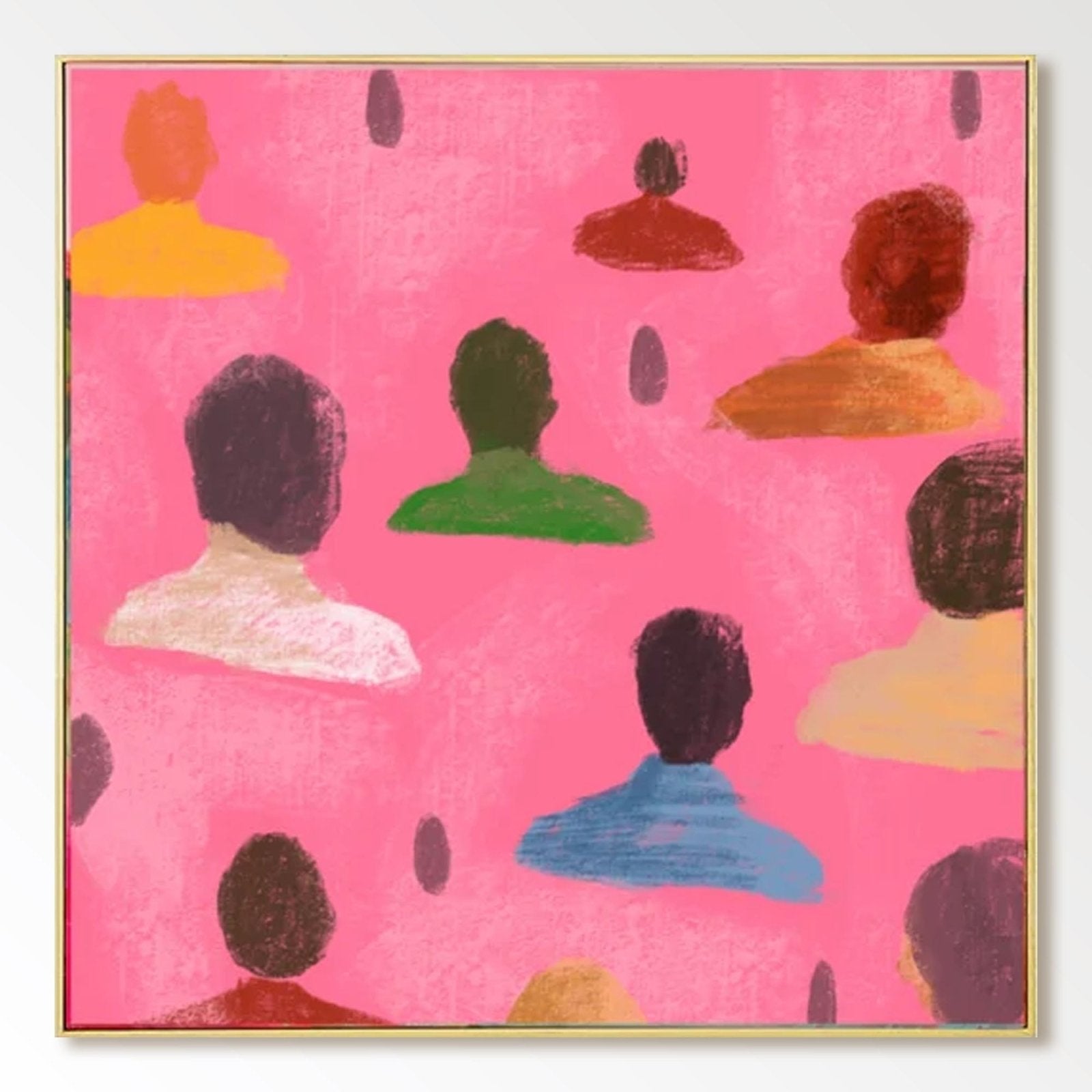 Hot Pink Abstract Canvas Wall Art | Dopamine Decor Print #AA 420