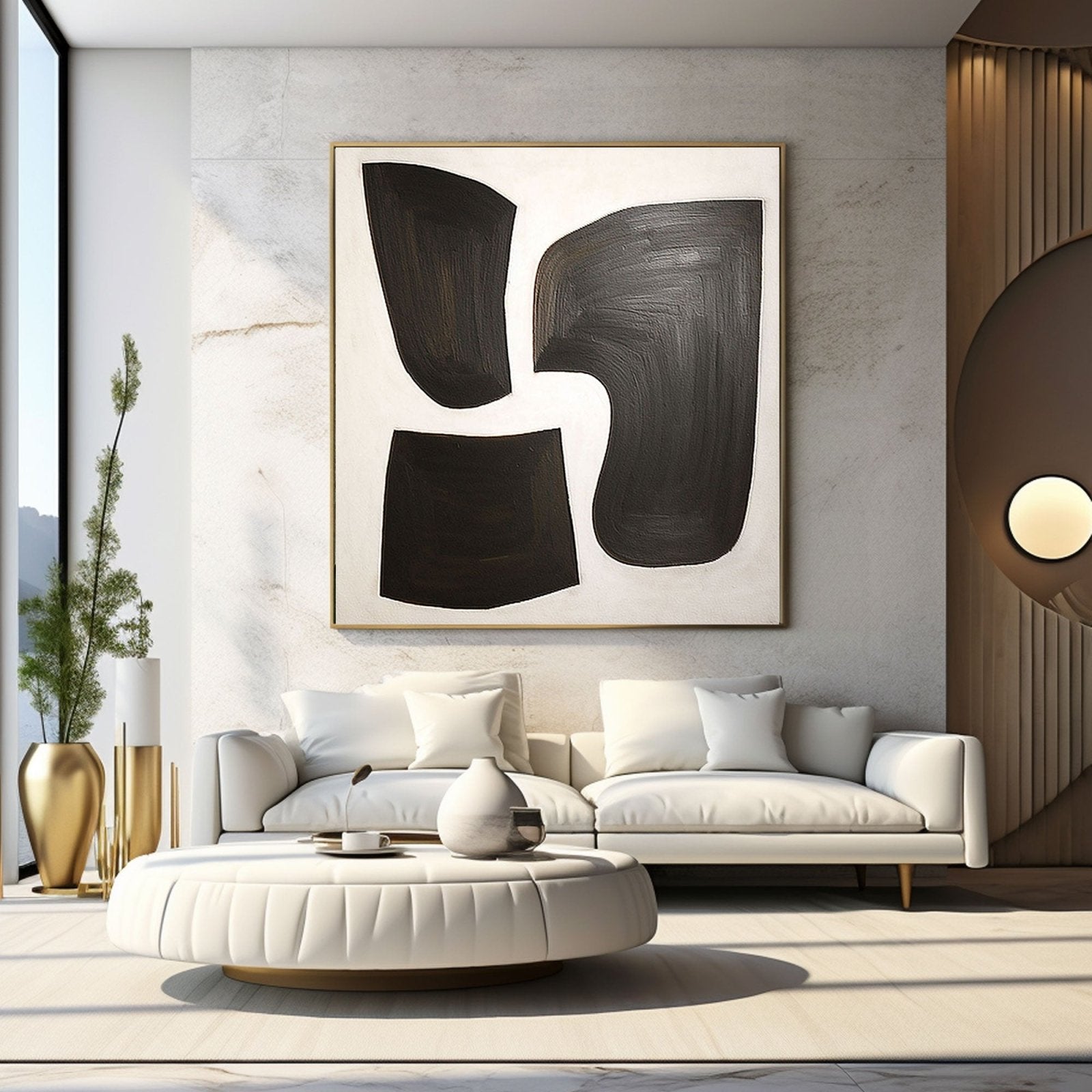 Contemporary Black White Abstract Wall Art | Original Paintings