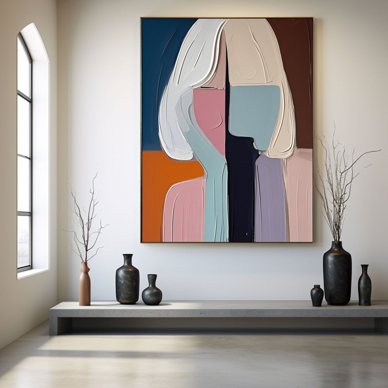 Geometric Abstract Woman Painting | Modern Cubist Portrait