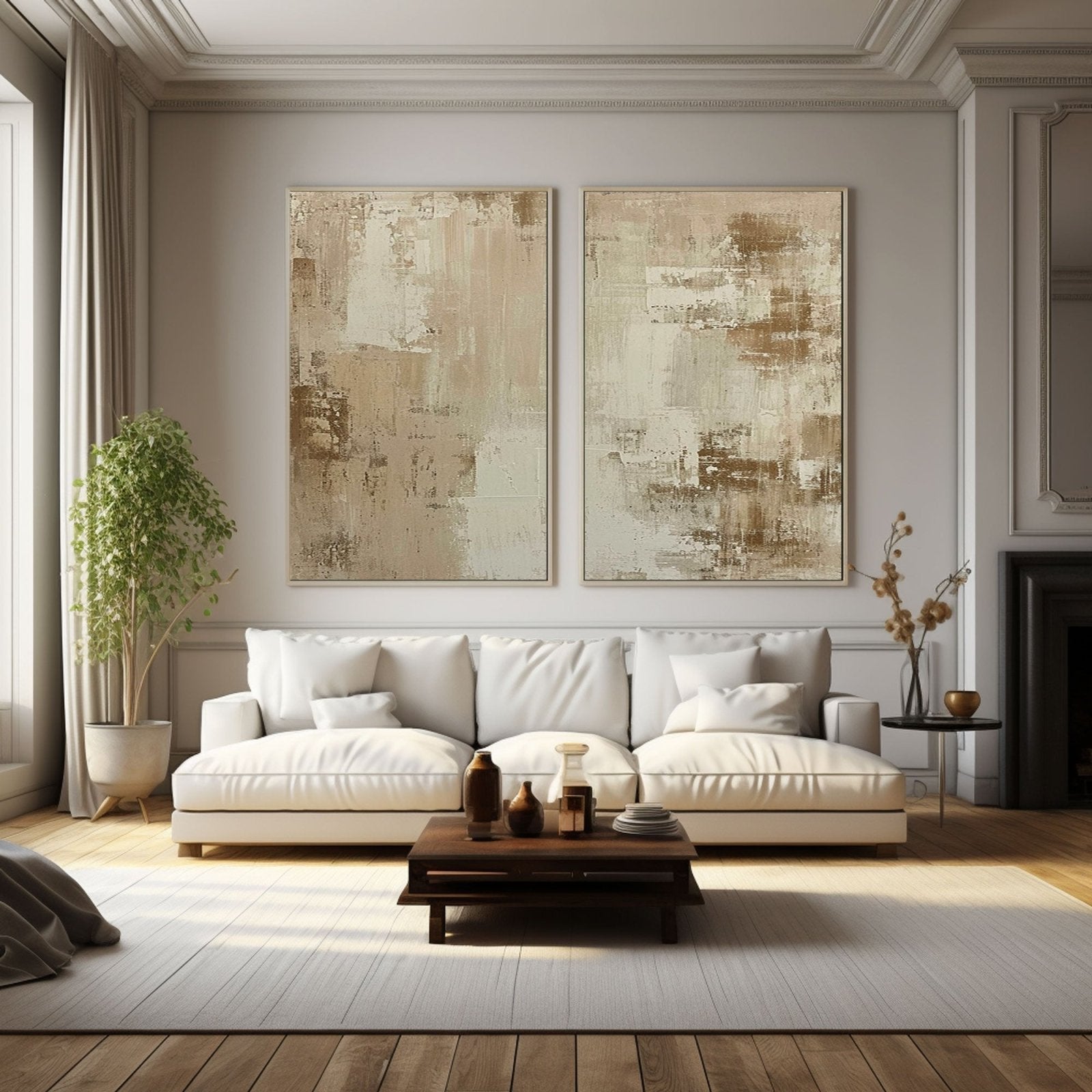 Wabi Sabi Style Abstract Painting Set for Living Room #TC 156