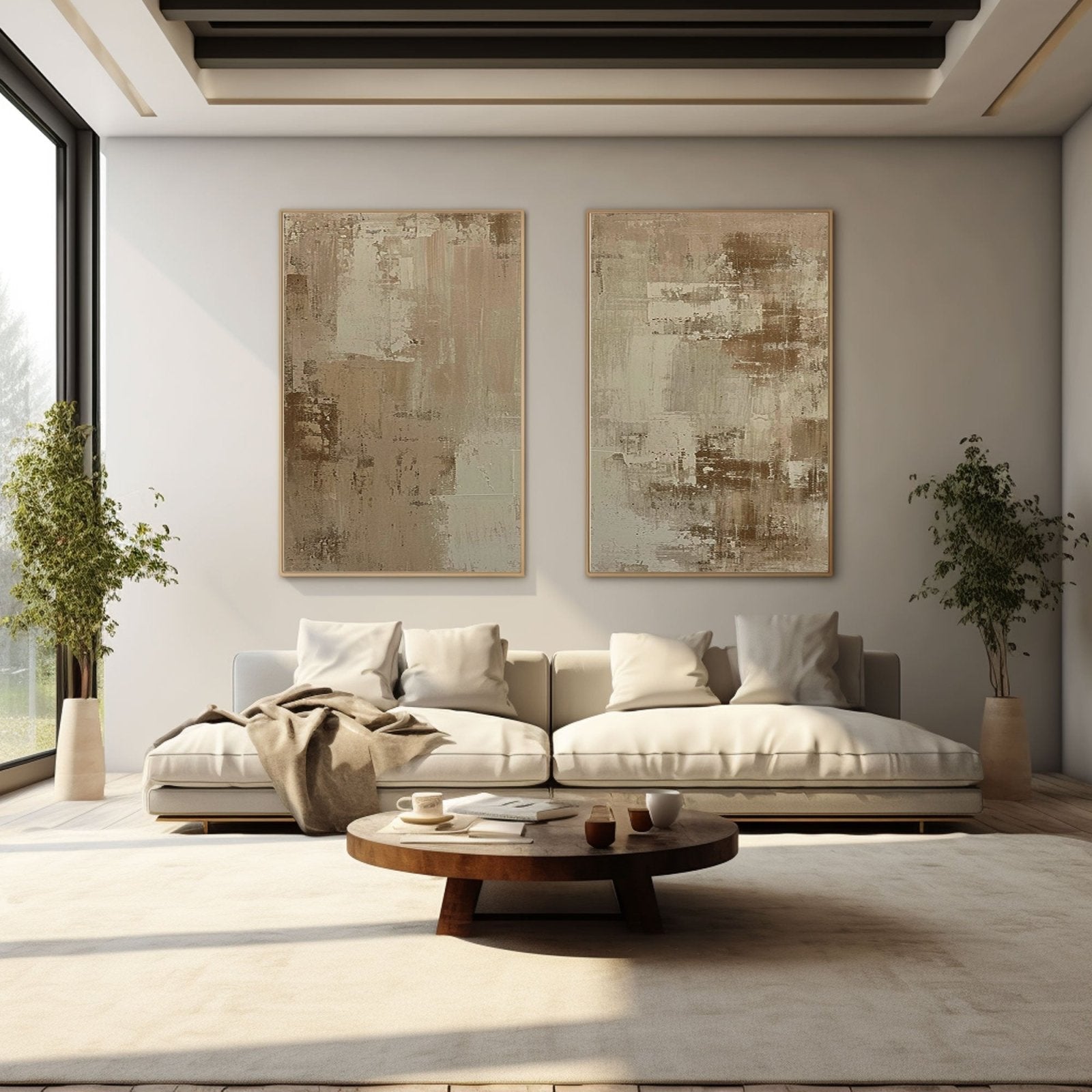 Wabi Sabi Style Abstract Painting Set for Living Room #TC 156