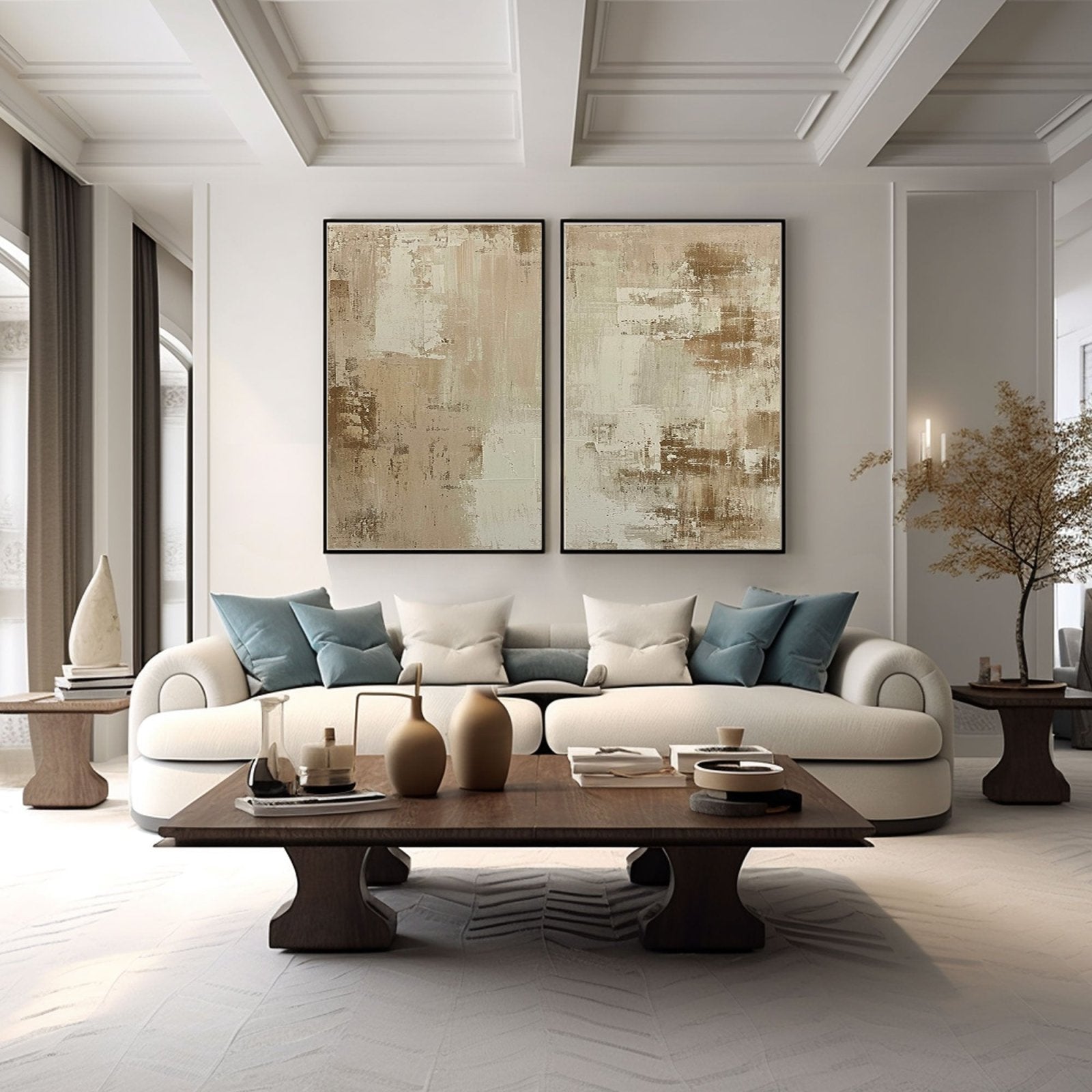 Wabi Sabi Style Abstract Painting Set for Living Room #TC 156