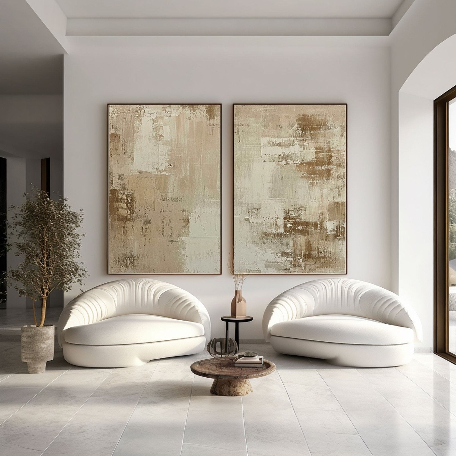 Wabi Sabi Style Abstract Painting Set for Living Room #TC 156