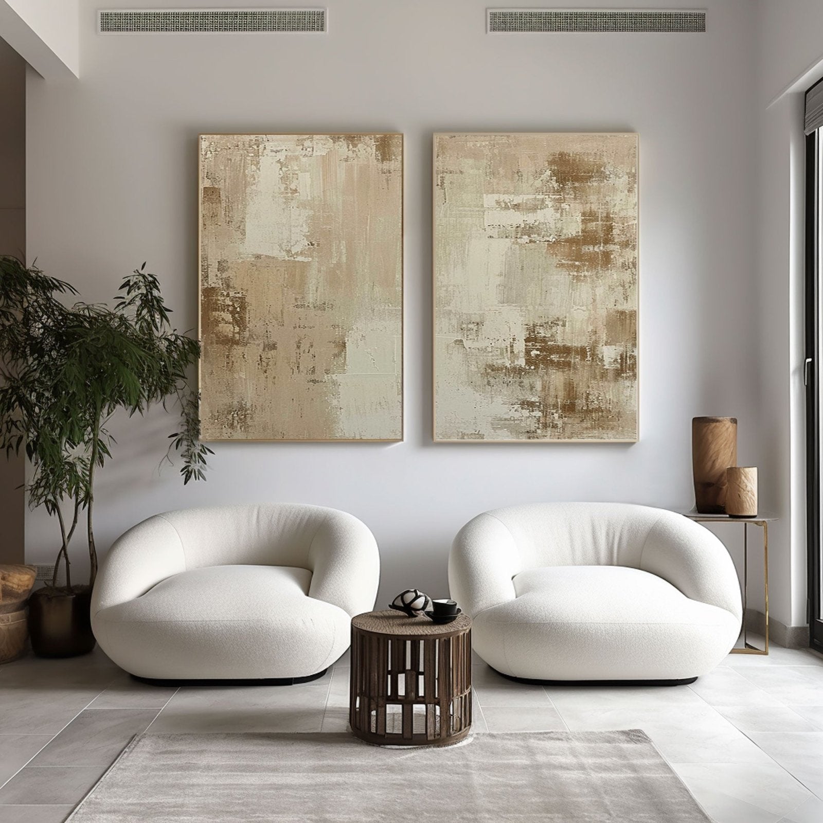 Wabi Sabi Style Abstract Painting Set for Living Room #TC 156